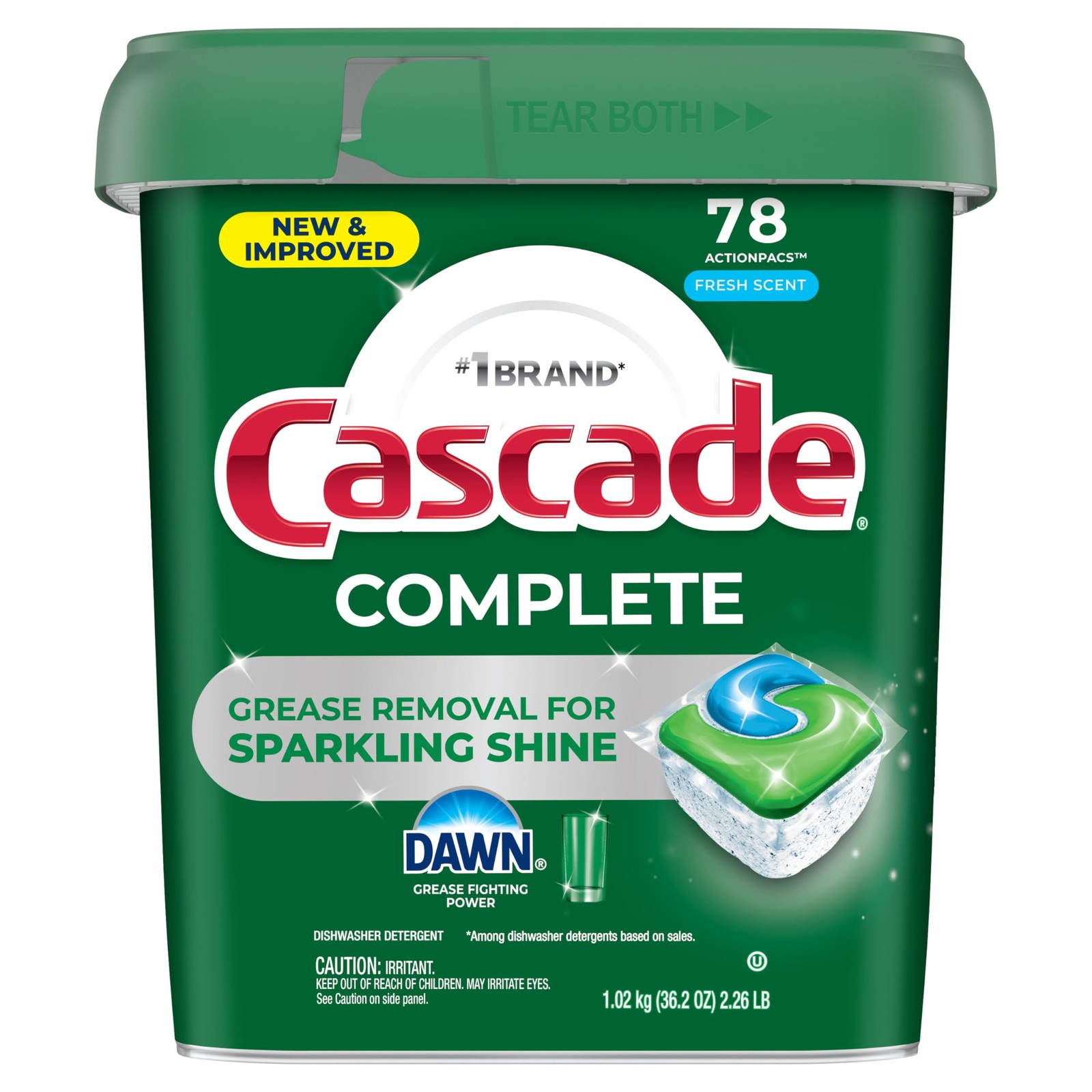 Cascade Complete Dishwasher Pods Fresh Scent ActionPacs Dishwasher Detergent