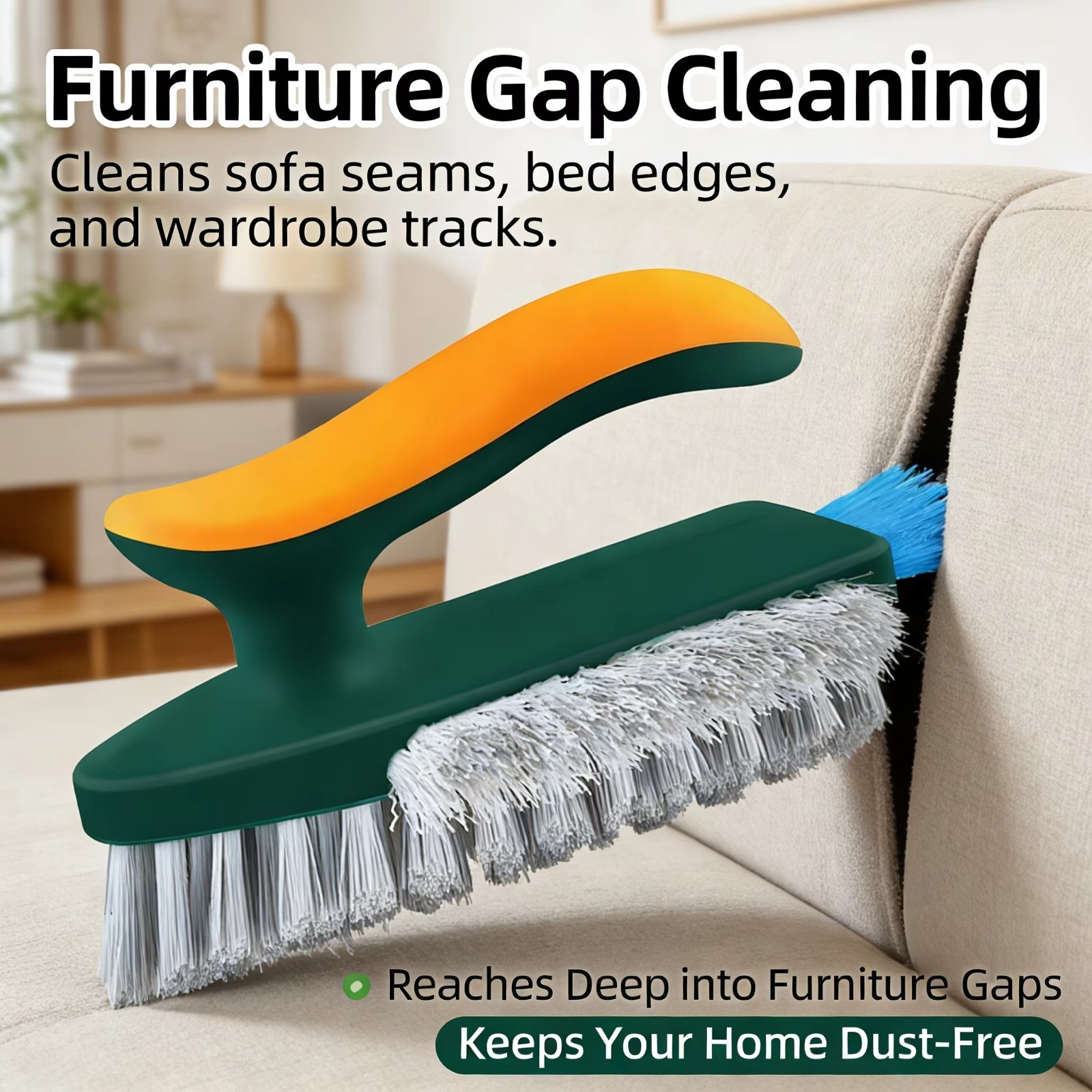 3-in-1 Cleaning Brush with Hard Bristles & Gap Brush for Bathroom, Kitchen