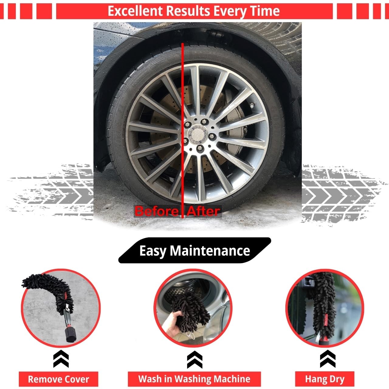 Wheel Cleaning Brush Car Detailing Kit – Rim Brush, Lug Nuts and Wheel Cleane…