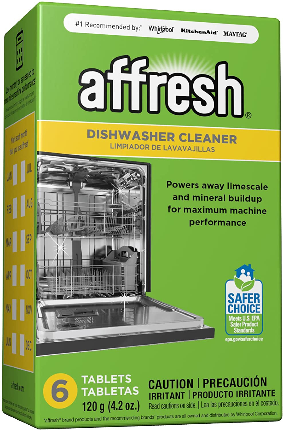 W10549851 Dishwasher Cleaner 6 Tablets Formulated to Clean inside All Machine Mo