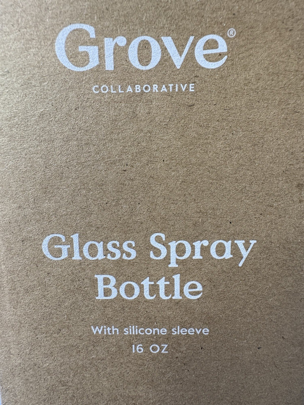 Grove Collaborative Glass Spray Bottle With Gray Silicone Sleeve NIB 16 Oz