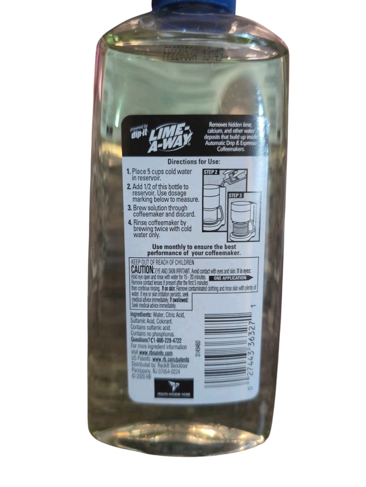 Dip-it Lime-A-Way Coffeemaker Descaler and Cleaner x3 Removes Calcium Build Up