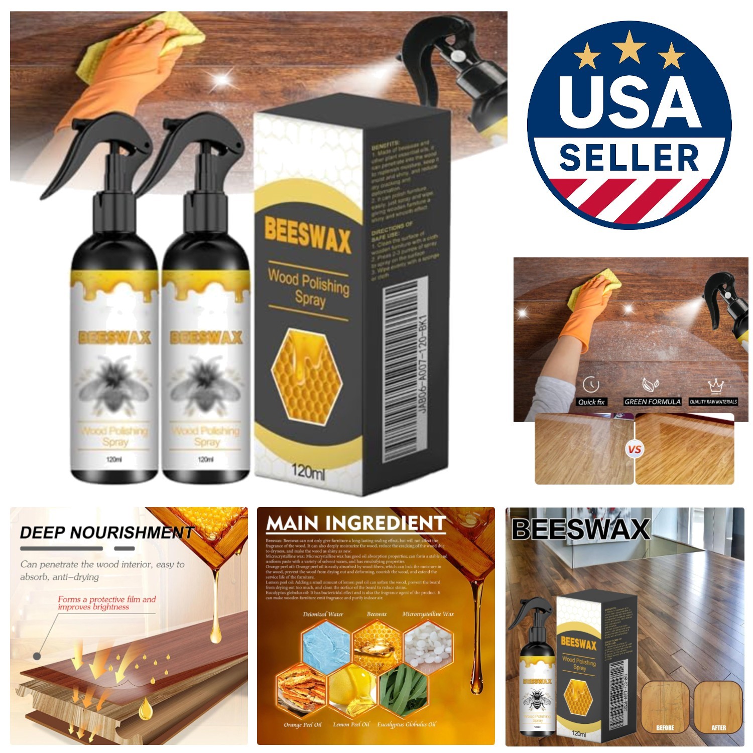 Natural Beeswax Care Spray & Restorer – 120ml Non-Toxic Cleaner for All Surfaces
