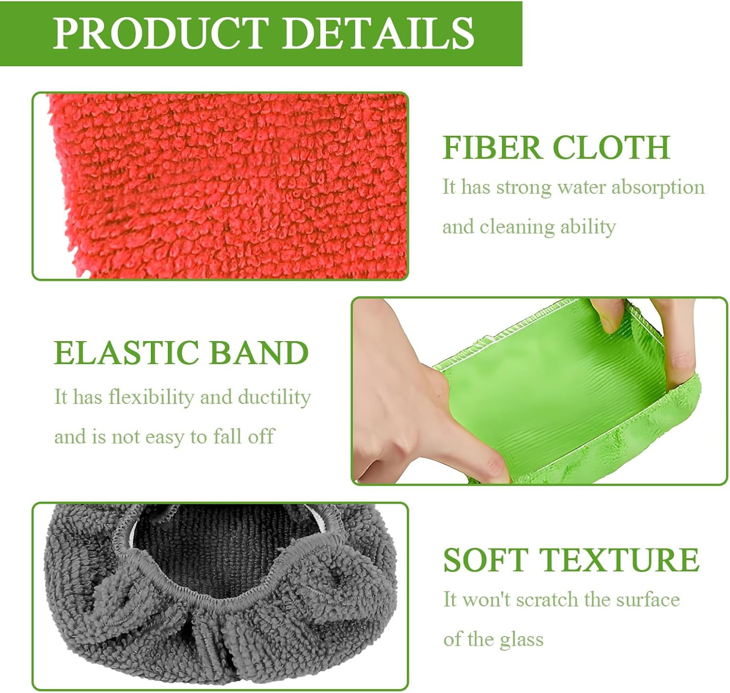 12PCS Car Windshield Cleaning Tool Bonnets, Microfiber Cleaning Cloth for Win…