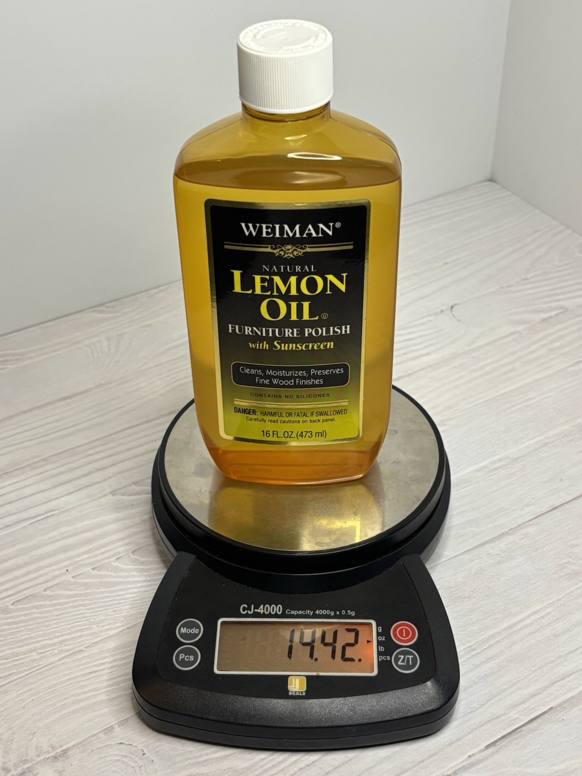 Weiman Natural Lemon Oil Furniture Polish With Sunscreen 16 oz 90% Full