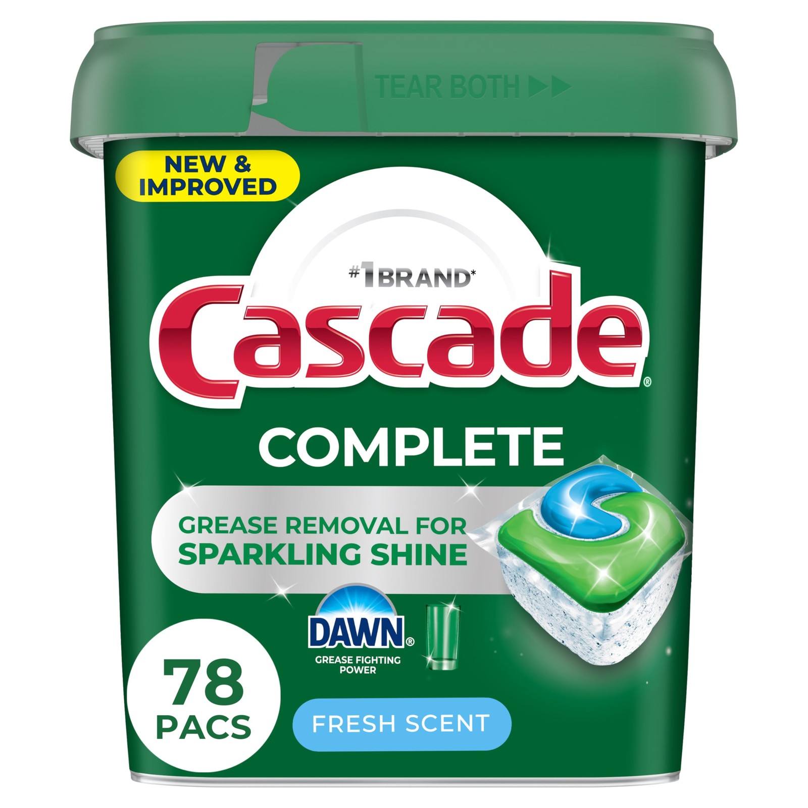 Cascade Complete Dishwasher Pods Fresh Scent ActionPacs Dishwasher Detergent