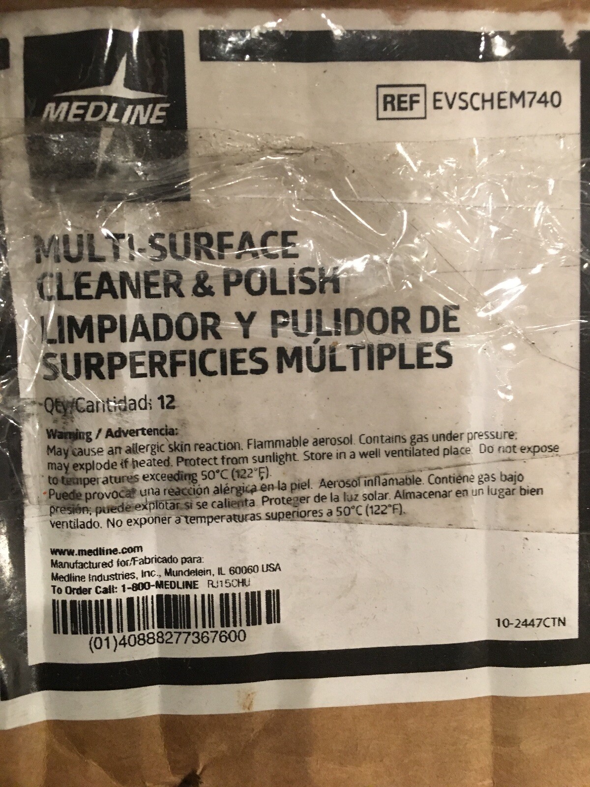 Medline Multi-Surface Cleaner/Polish Lot Of 12 Bottles 1 lb 2 oz