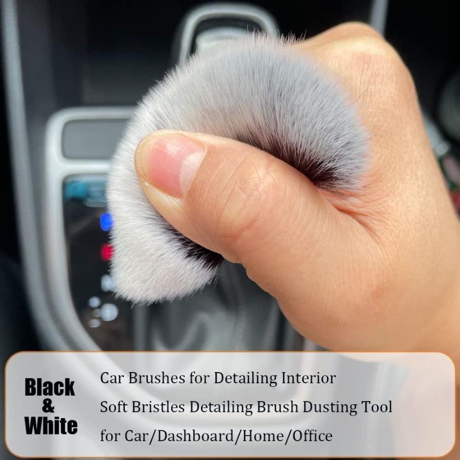 Interior Detailing Brush 1PC, Brushes for Detailing Interio Color: Black+White