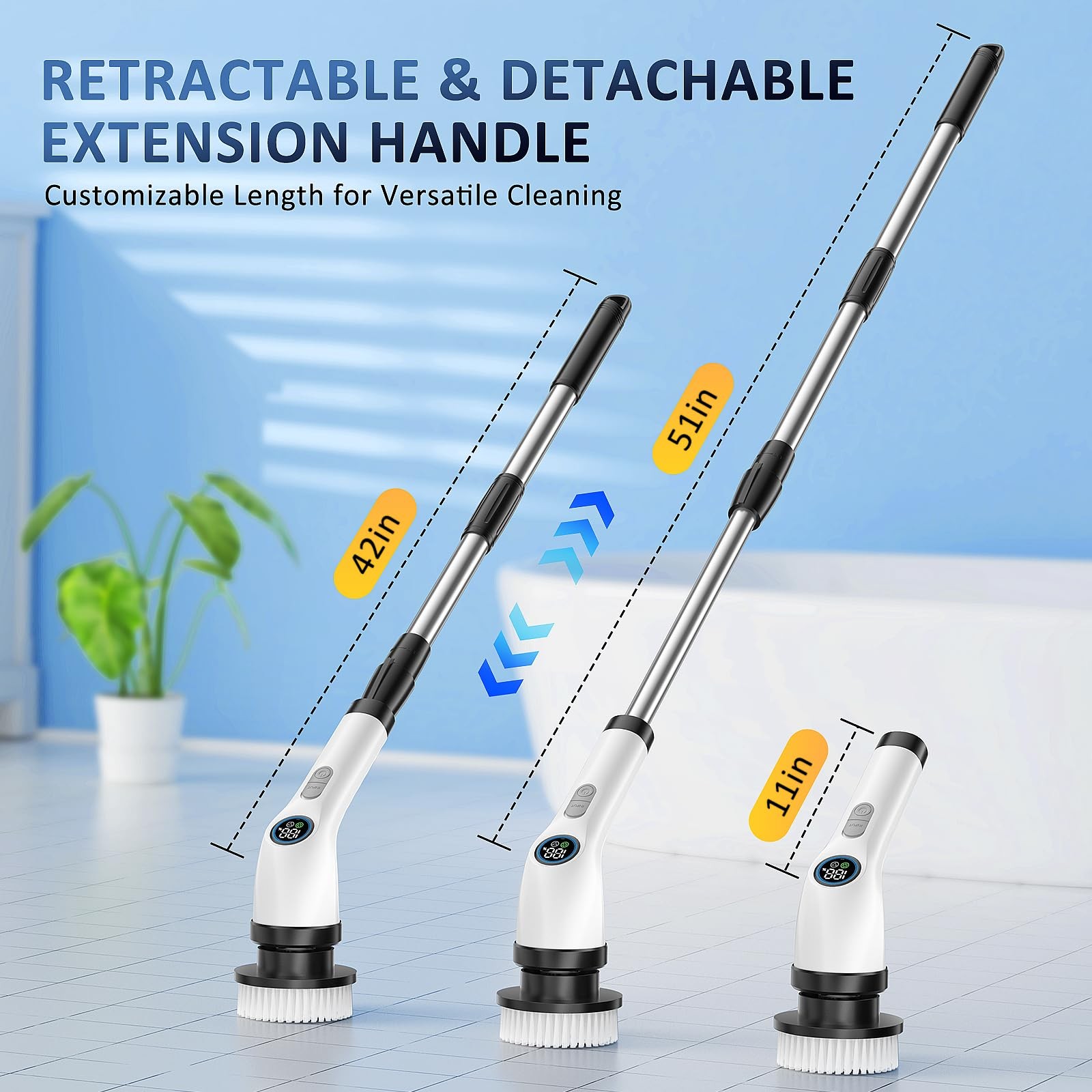 Electric Spin Scrubber Upgraded Battery with Extra-Long Runtime, IPX7 Waterpr…