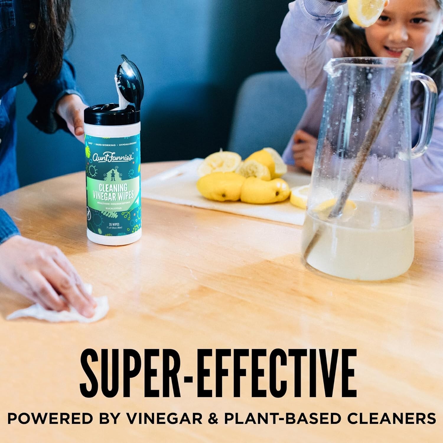 Natural Cleaning Vinegar Wipes, Multipurpose Surface Cleaner, Eucalyptus Scen…