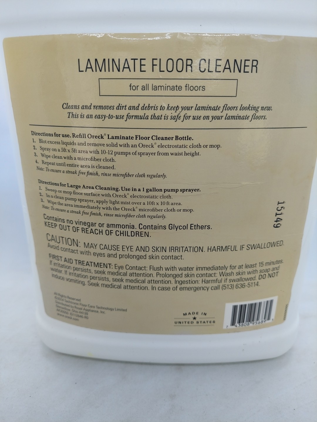Oreck Laminate Floor Cleaner 128 FL Oz.