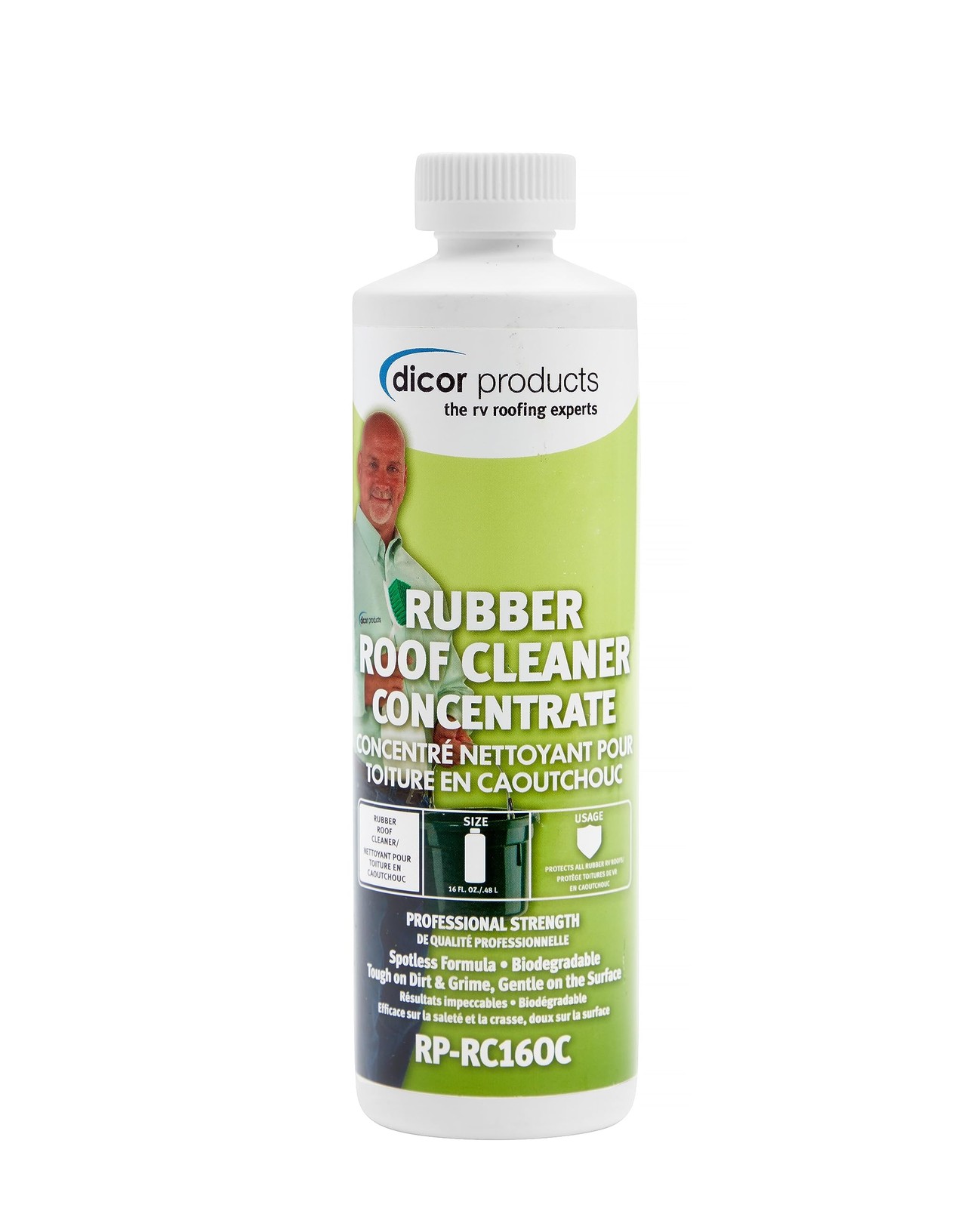 Dicor RP-RC160C Rubber Roof Concentrate – 16 oz Bottle for Deep Cleaning RV R…