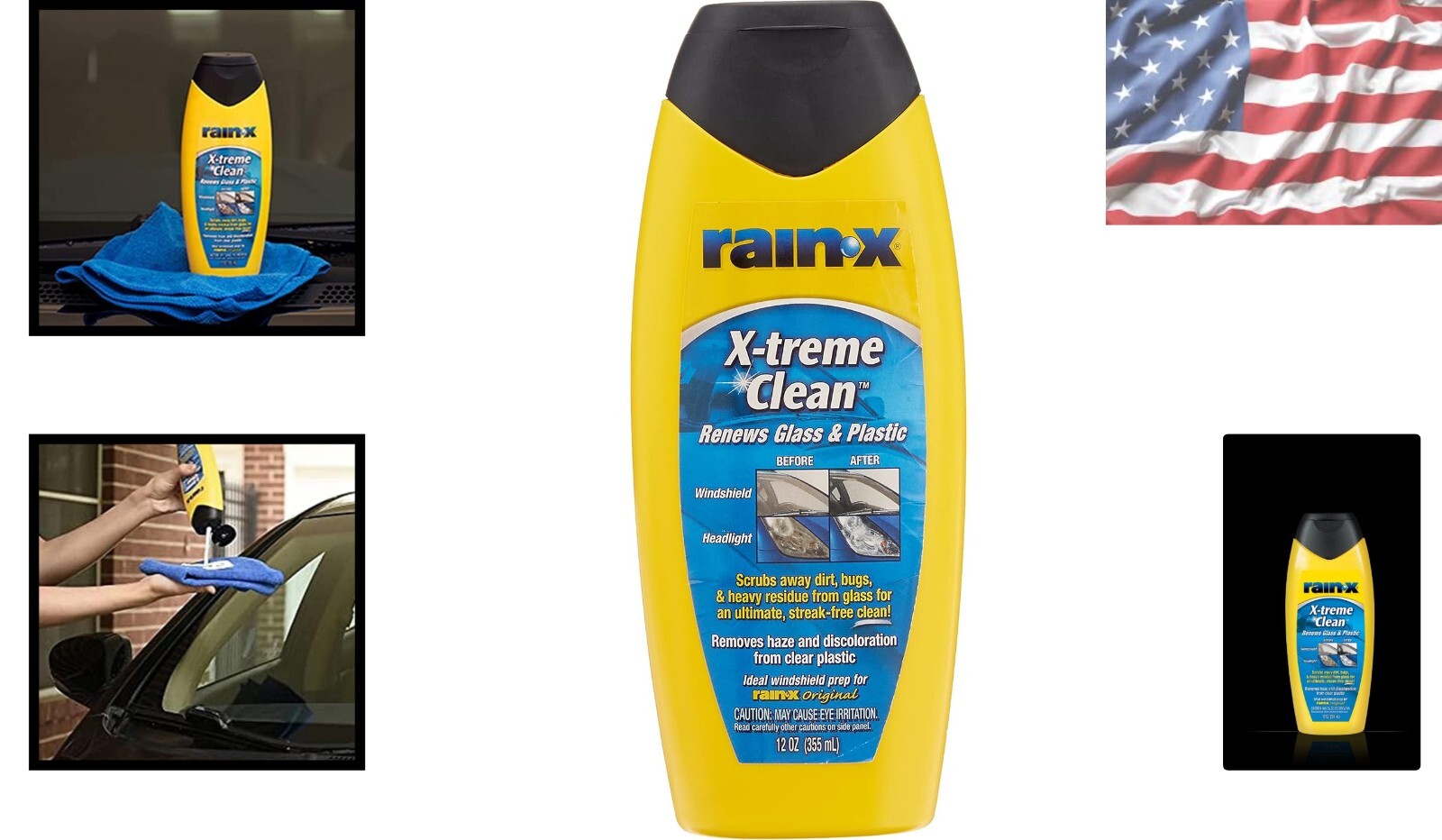 12 oz Streak-Free Glass Cleaner by RainX – Perfect for Windshields & Headlights