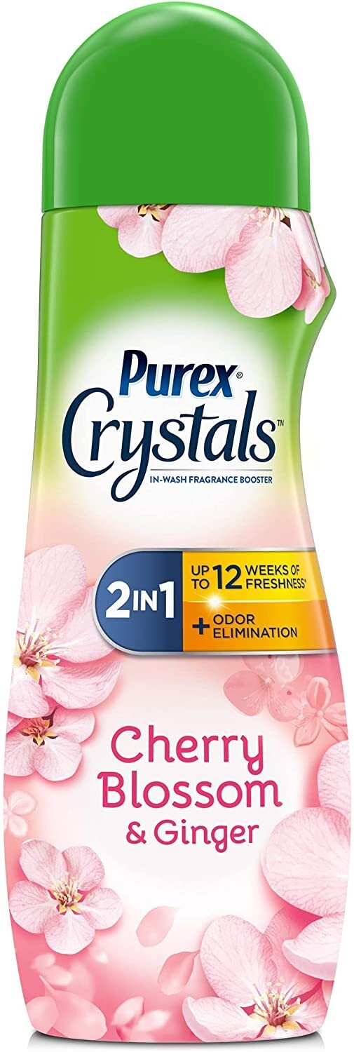 Purex Crystals in-Wash Fragrance and Scent Booster, Cherry Blossom & Ginger 21oz