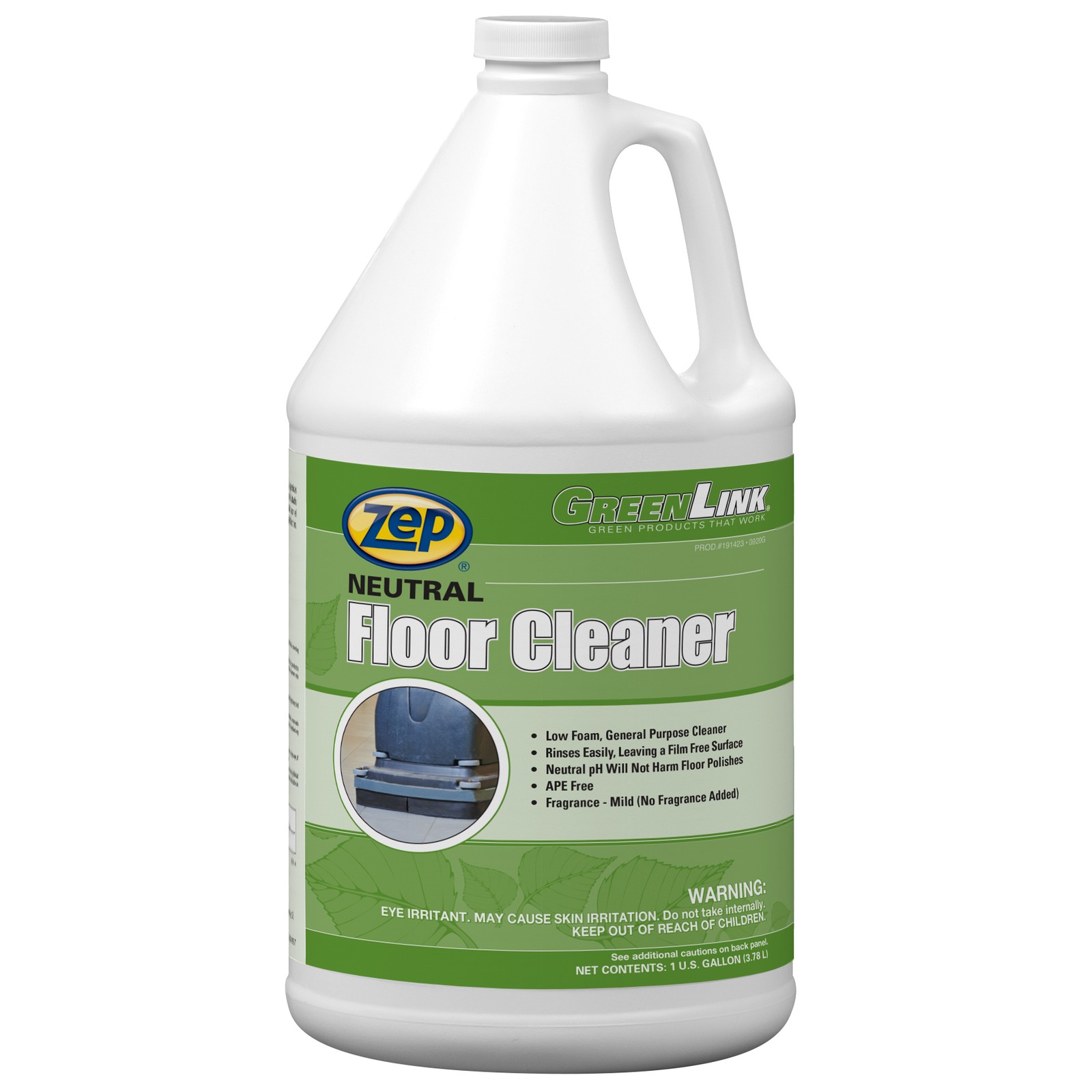 Zep GreenLink Neutral Floor Cleaner – 1 Gal (Case of 4) – 191423 – Low Foam,