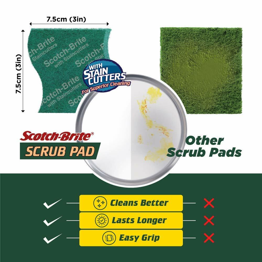 Scotch-Brite 1 Stainless Steel (12 g) Scrubber & 1 Scrub pad Combo – Free Ship