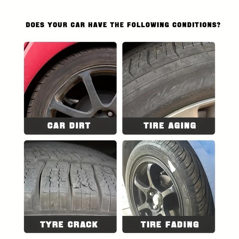 Car Tire Wax Restorer, Back to Black Gloss, Crystal Clear Shine Polish