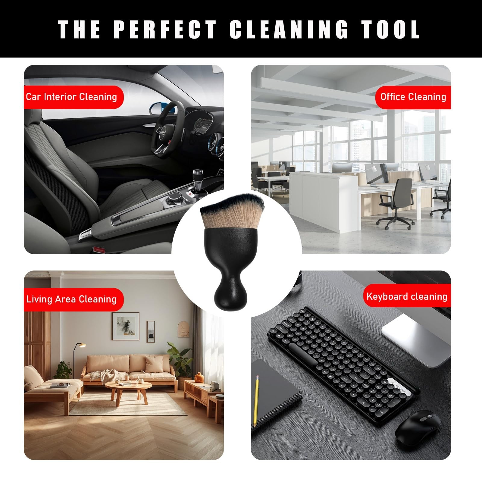 Car Interior Dust Brush 2PCS High Density Bristles Compact 1.77×3.86 – Clean