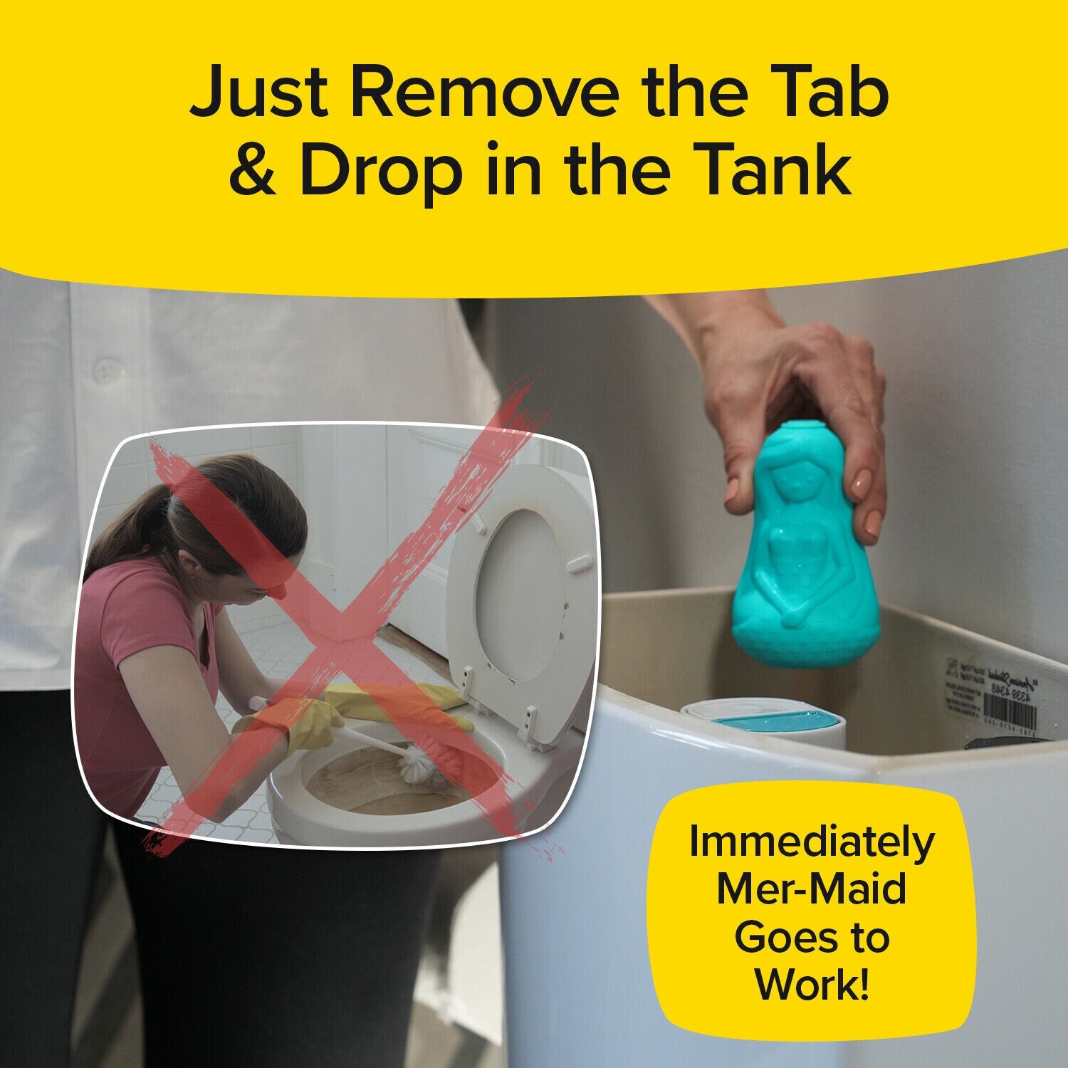 Mer-Maid Automatic 3-Month Toilet Bowl Cleaner | Clean Deodorize | AS-SEEN-ON-TV