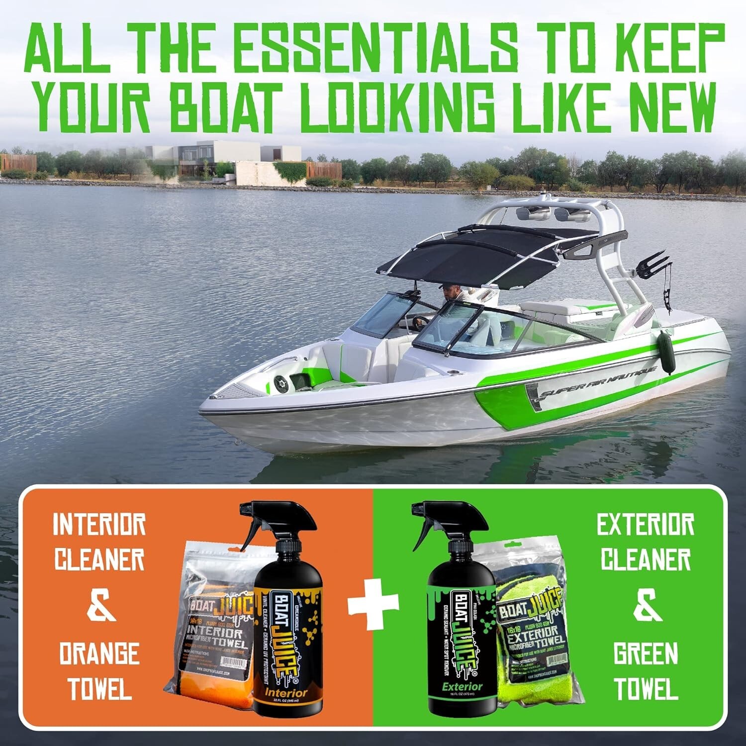 Boat Cleaning Kit: Exterior & Interior Cleaner Set with Ceramic Sealant – 32oz