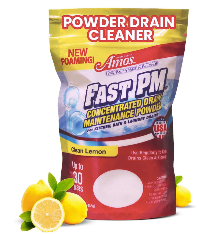 #Professor Amos 16 oz. Fast PM Concentrated Drain Maintenance Powder—Clean Lemon