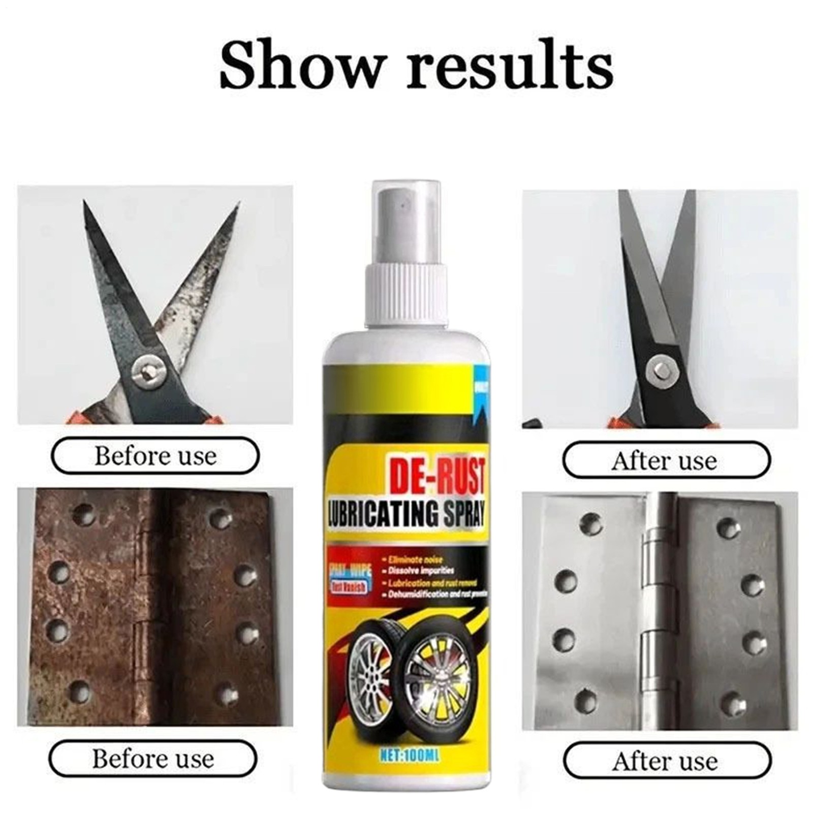 100ml Multifunctional Metal Rust Remover Mist Stain Cleaning for Metal Surface