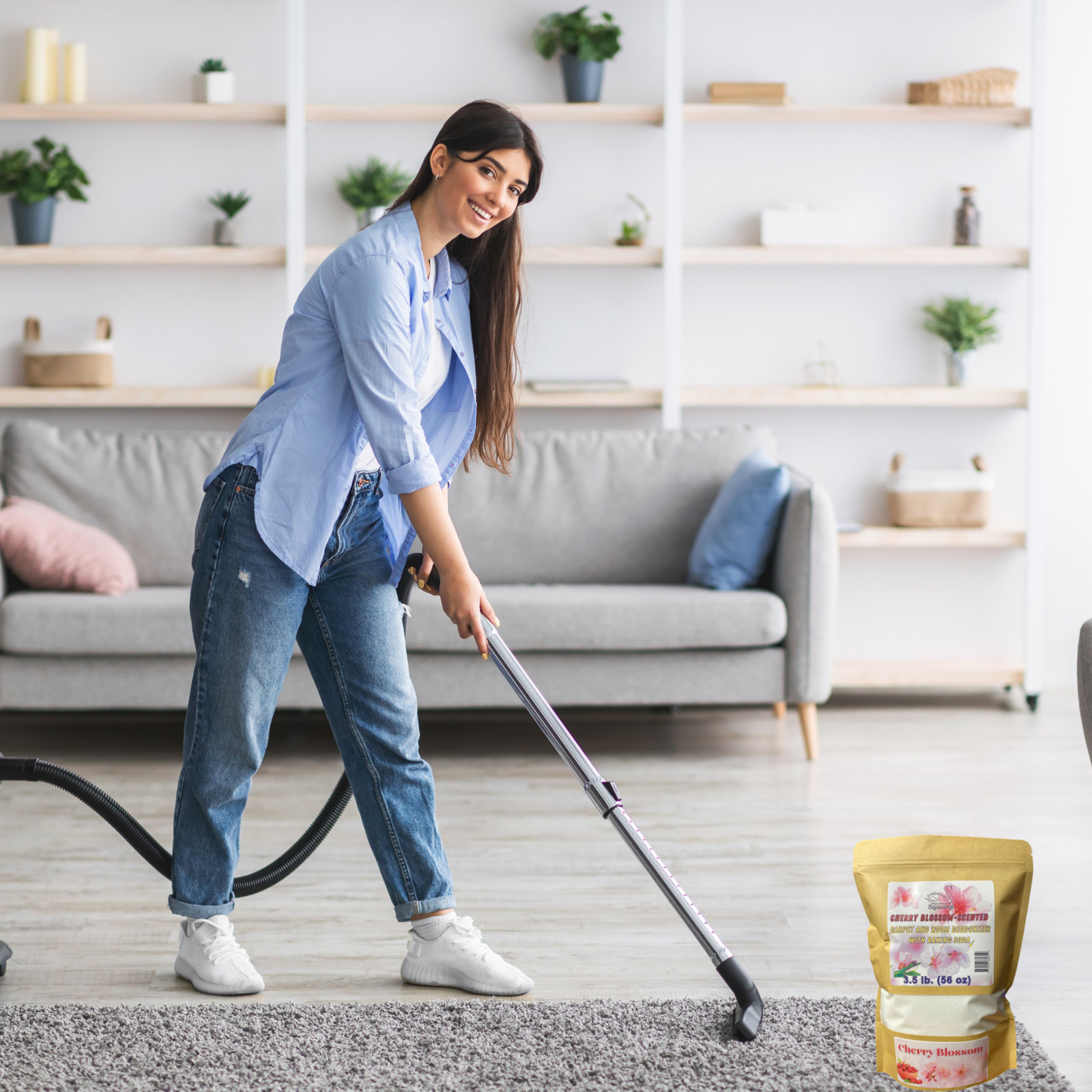Eleganceinlife Cherry Blossom-Scented Carpet &Room Deodorizer Baking Soda 3.5 LB