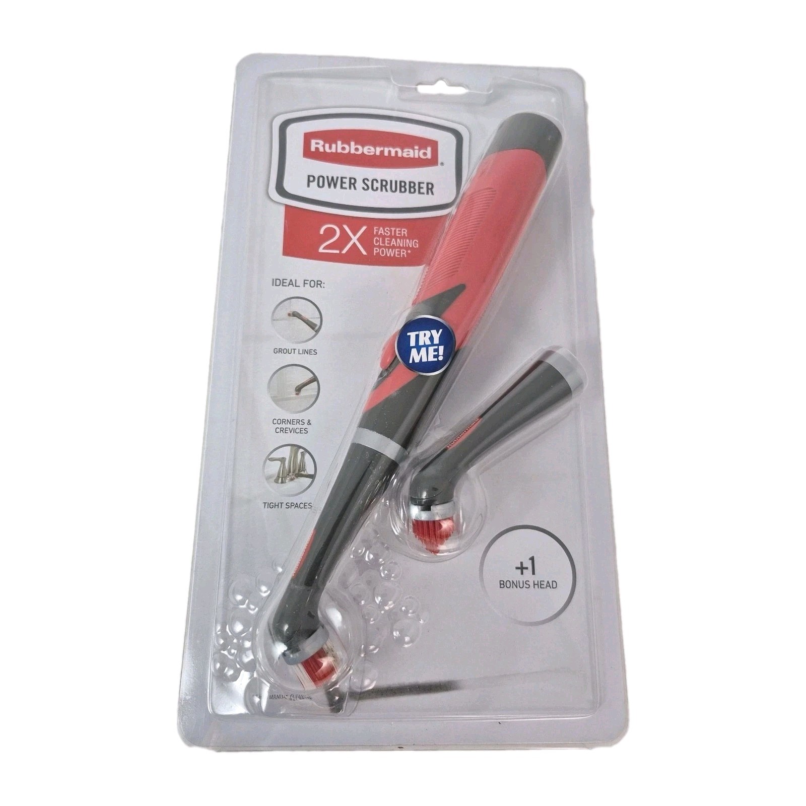 Rubbermaid Reveal Power Scrubber Cordless Battery-powered Scrub Brush Extra Head