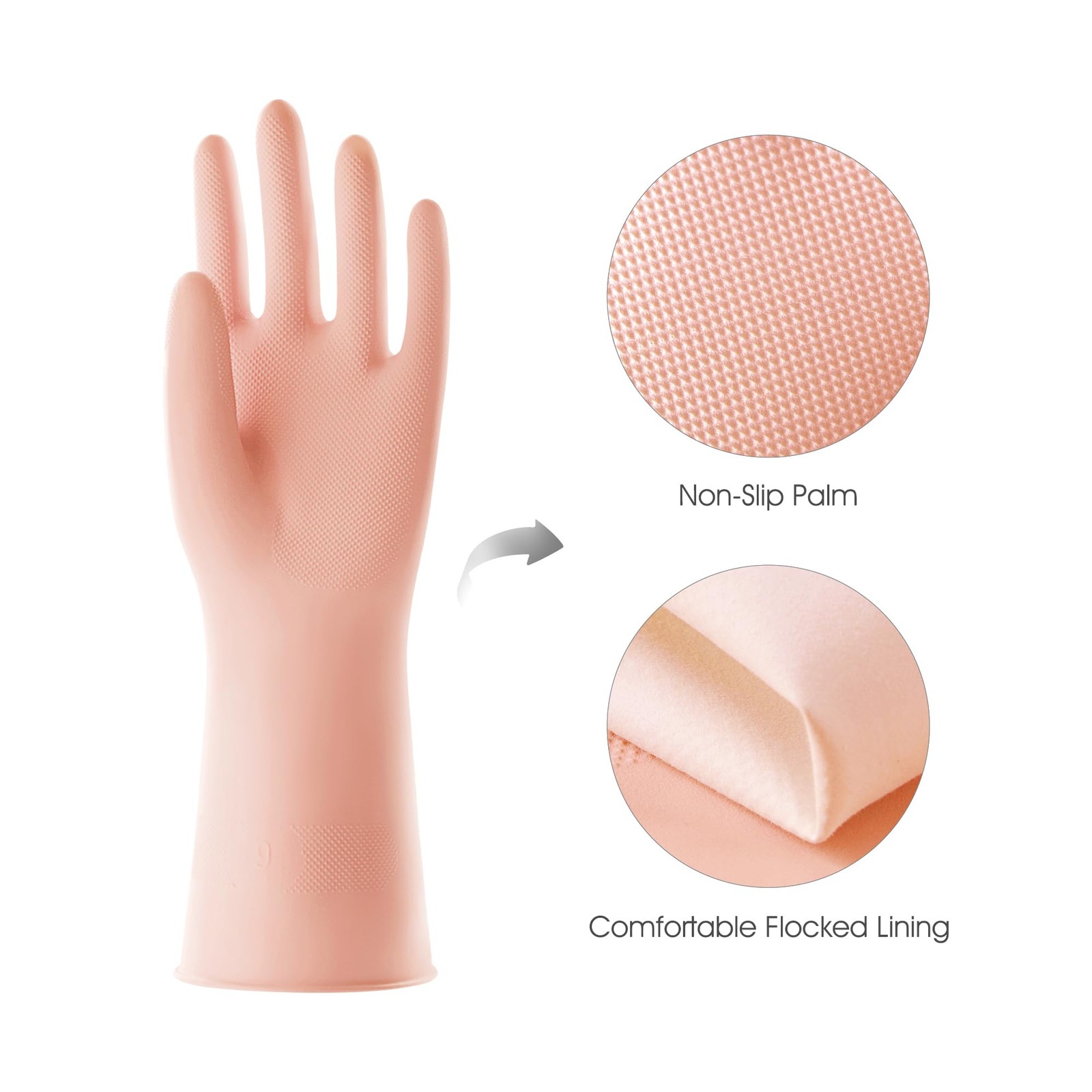 COOLJOB 2 Pairs Thickened Rubber Gloves Medium (Pack of 2), Orange & Blue