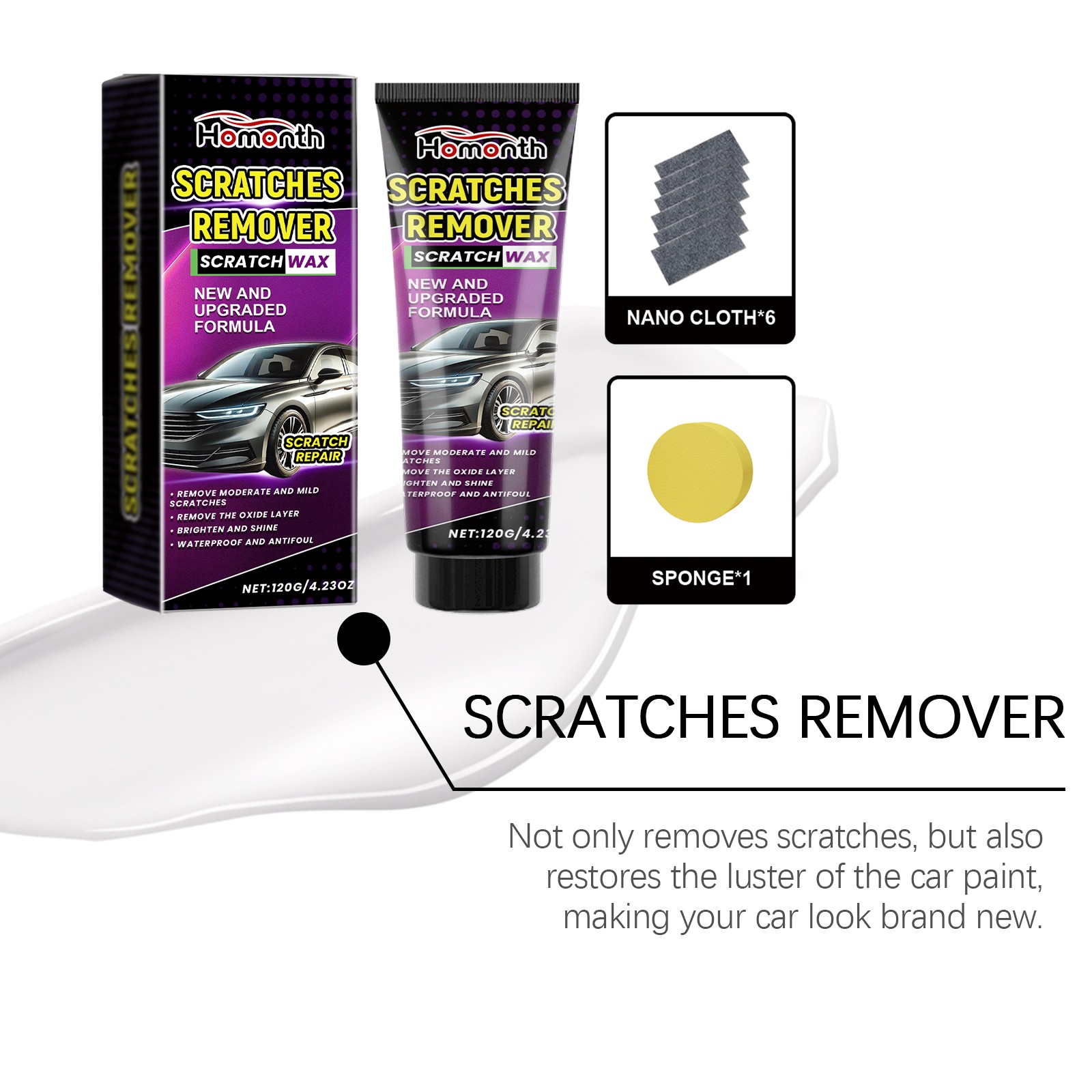 Scratch Repair Kit – Car Paint Scratch Remover with Nano Technology Paste
