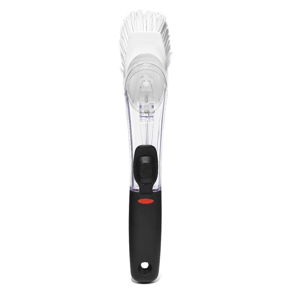 SoftWorks Soap Dispensing Dish Brush with Lever for Kitchen Cleaning