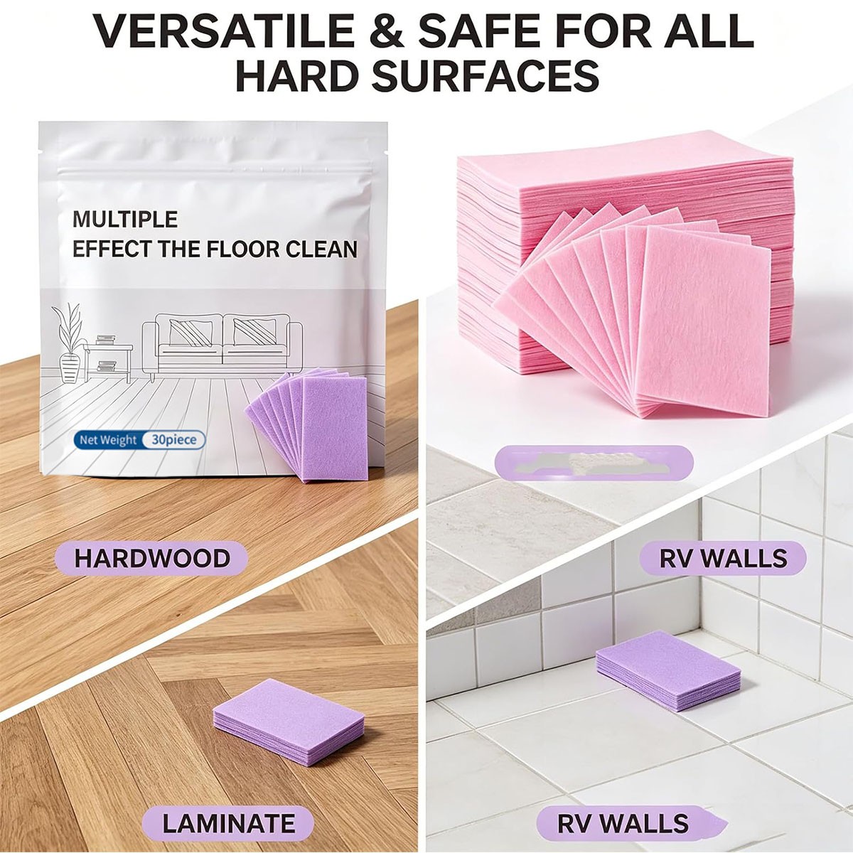 150Pcs Floor Cleaning Tablets Multi-surface,Streak-Free Floor Mopping Solution