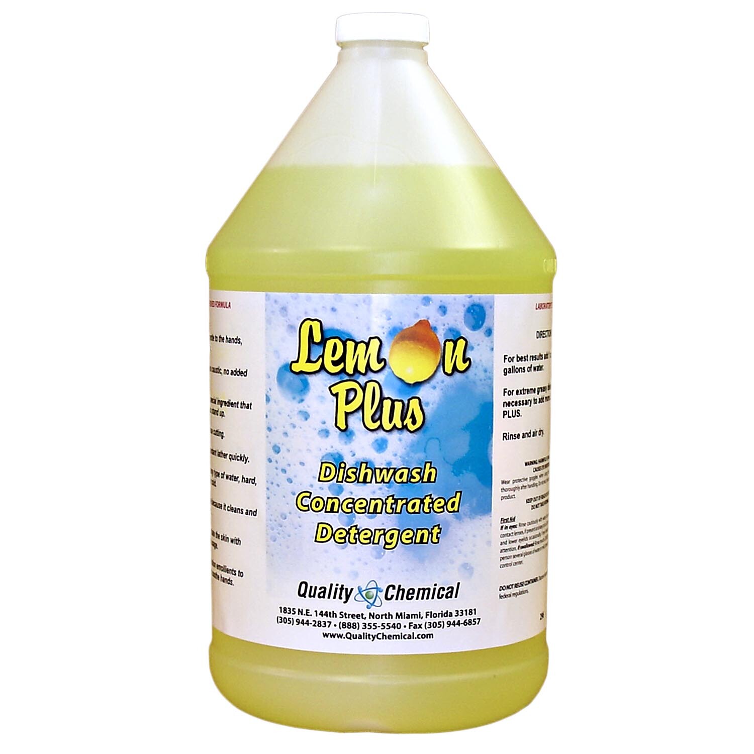 Lemon Plus liquid dishwash concentrated detergent. – 1 gallon (128 oz.)