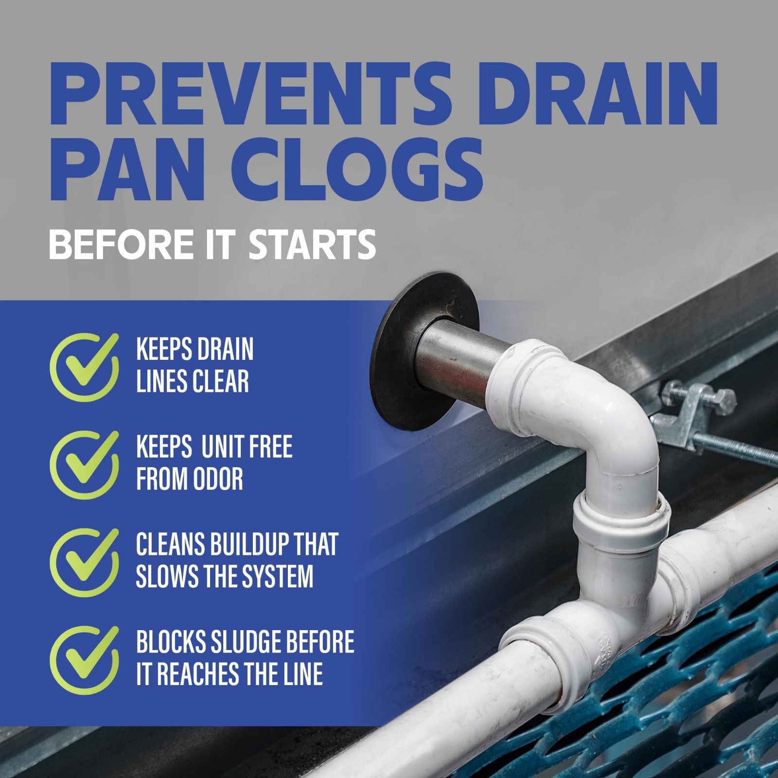 HVAC Drain Line Cleaner Tablets – Prevent Odors, Clean Drain Pan, 4-Week Formula