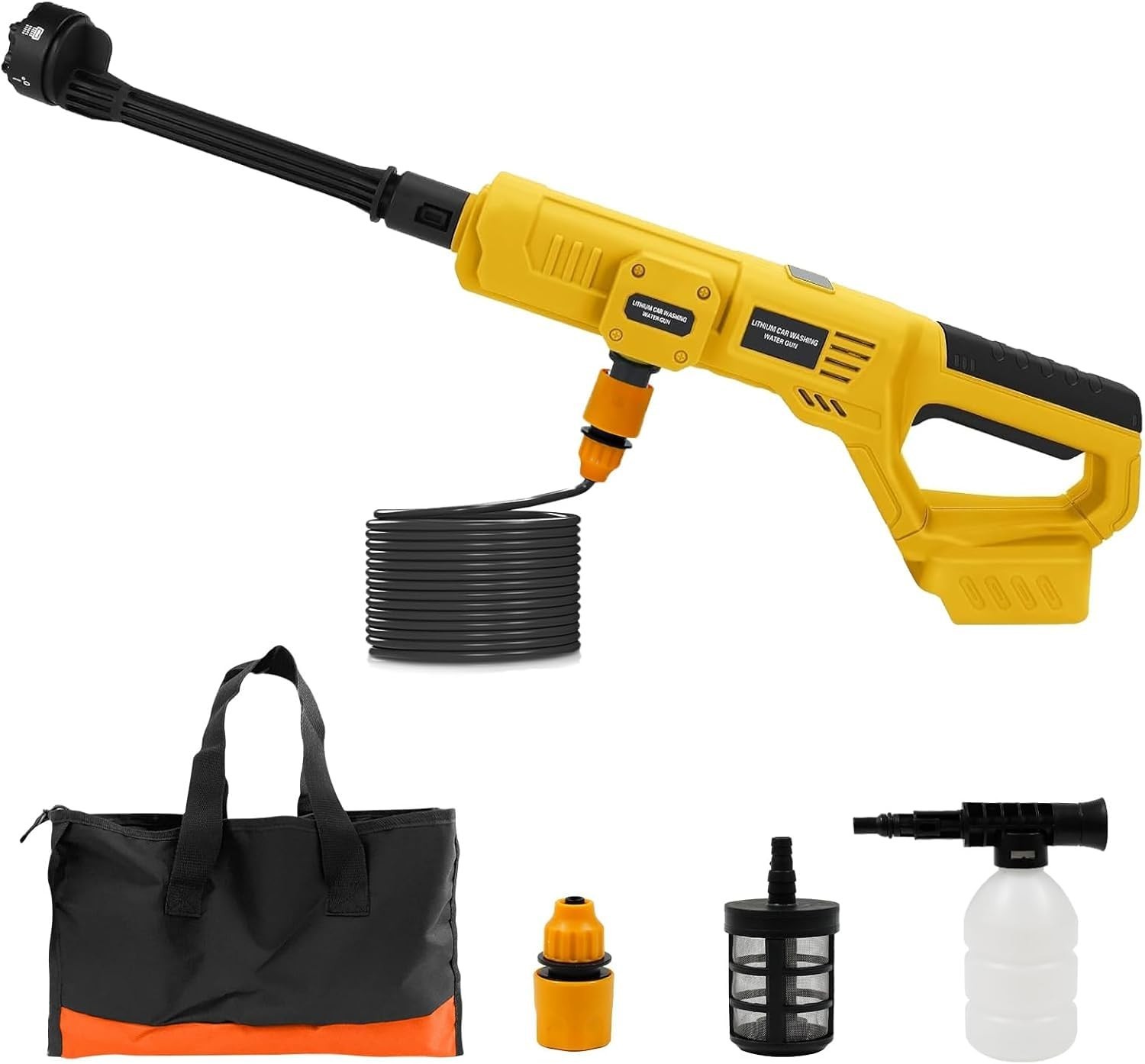 Cordless 20V Cleaning Tool, 21000RPM with 6-in-1 Nozzle & Foam Cannon for Car, F