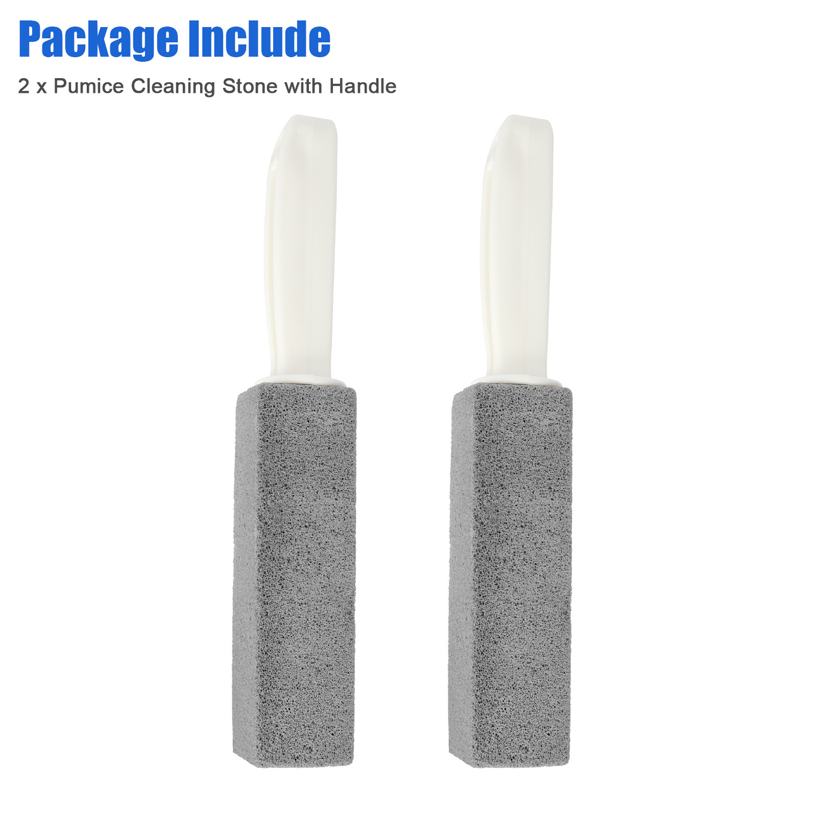 2Pcs Pumice Stone Cleaning Heavy Duty Handle Toilet Scouring Stain Remover Tool