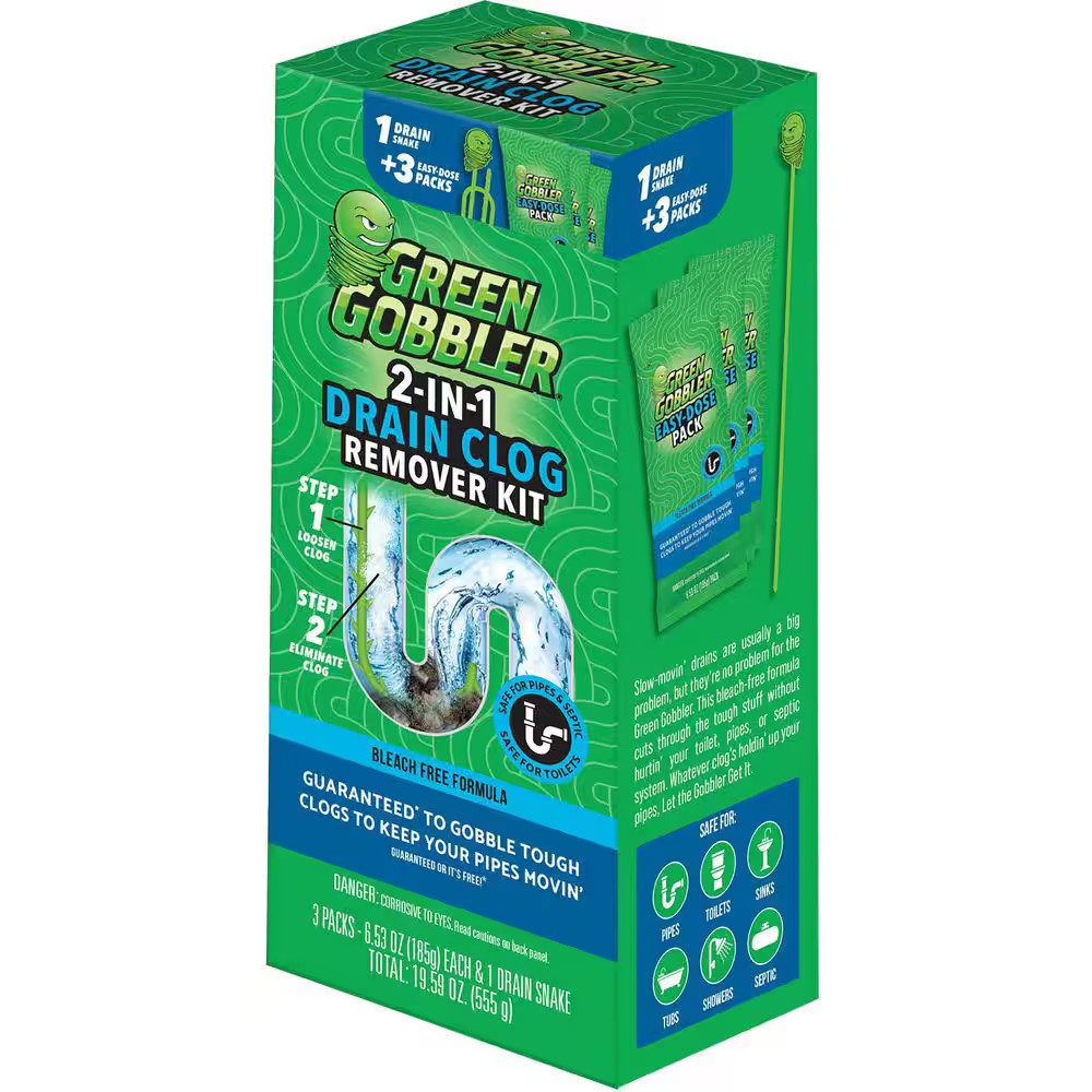 Drain and Toilet Clog Opening Packs with Tool Drain Cleaner (3-Count)