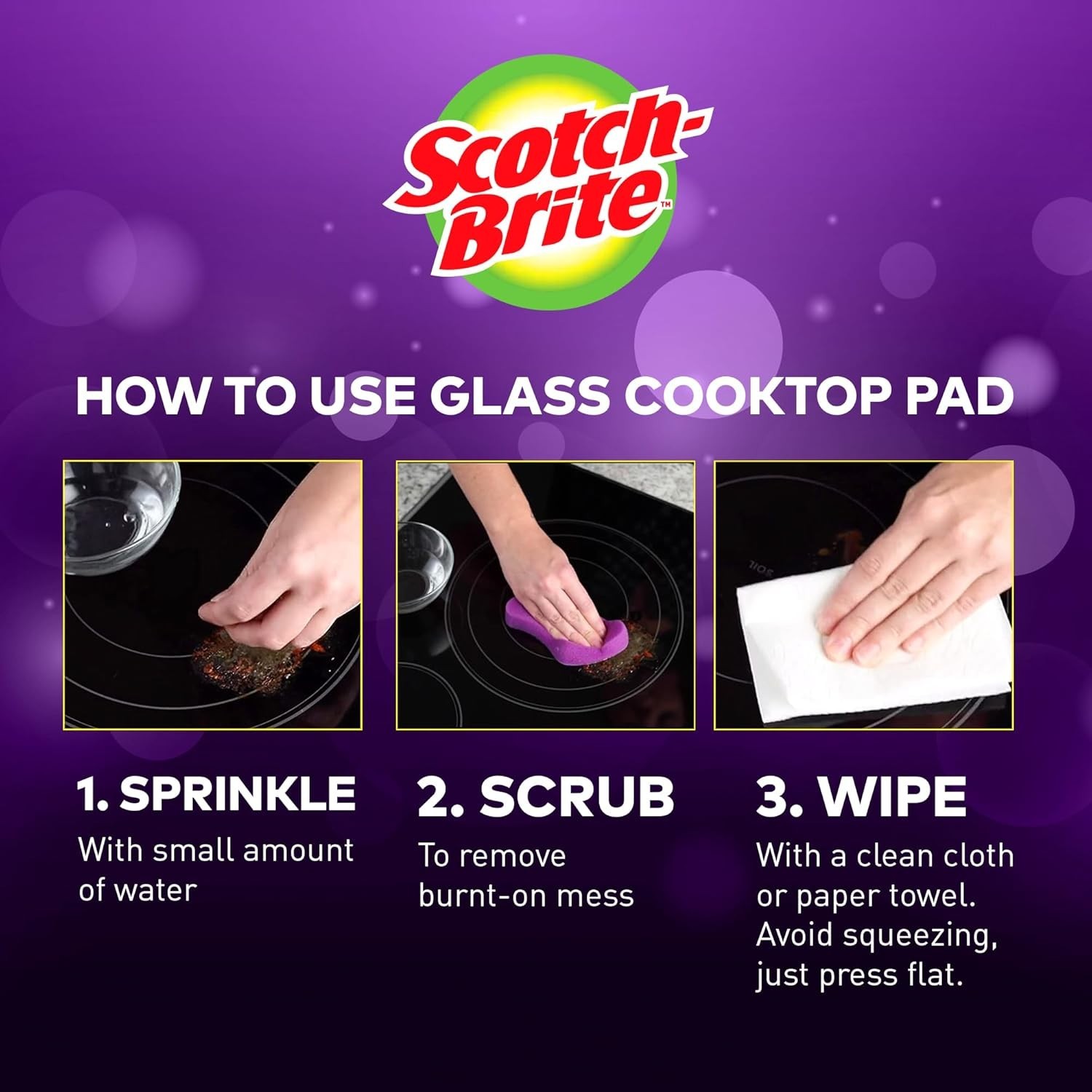 Scratch-Free Cooktop Cleaning Pads, Non-Abrasive Scrubbers for Glass Stovetops