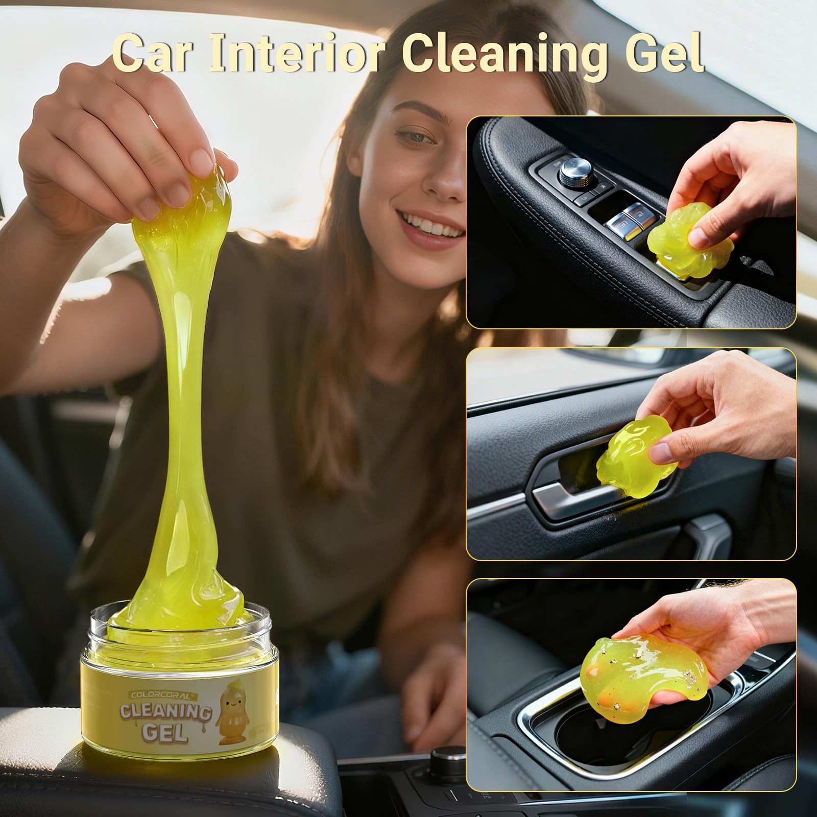 Car Cleaning Gel – 4 Pack Reusable Slime for Interior, Vents, Keyboards, and