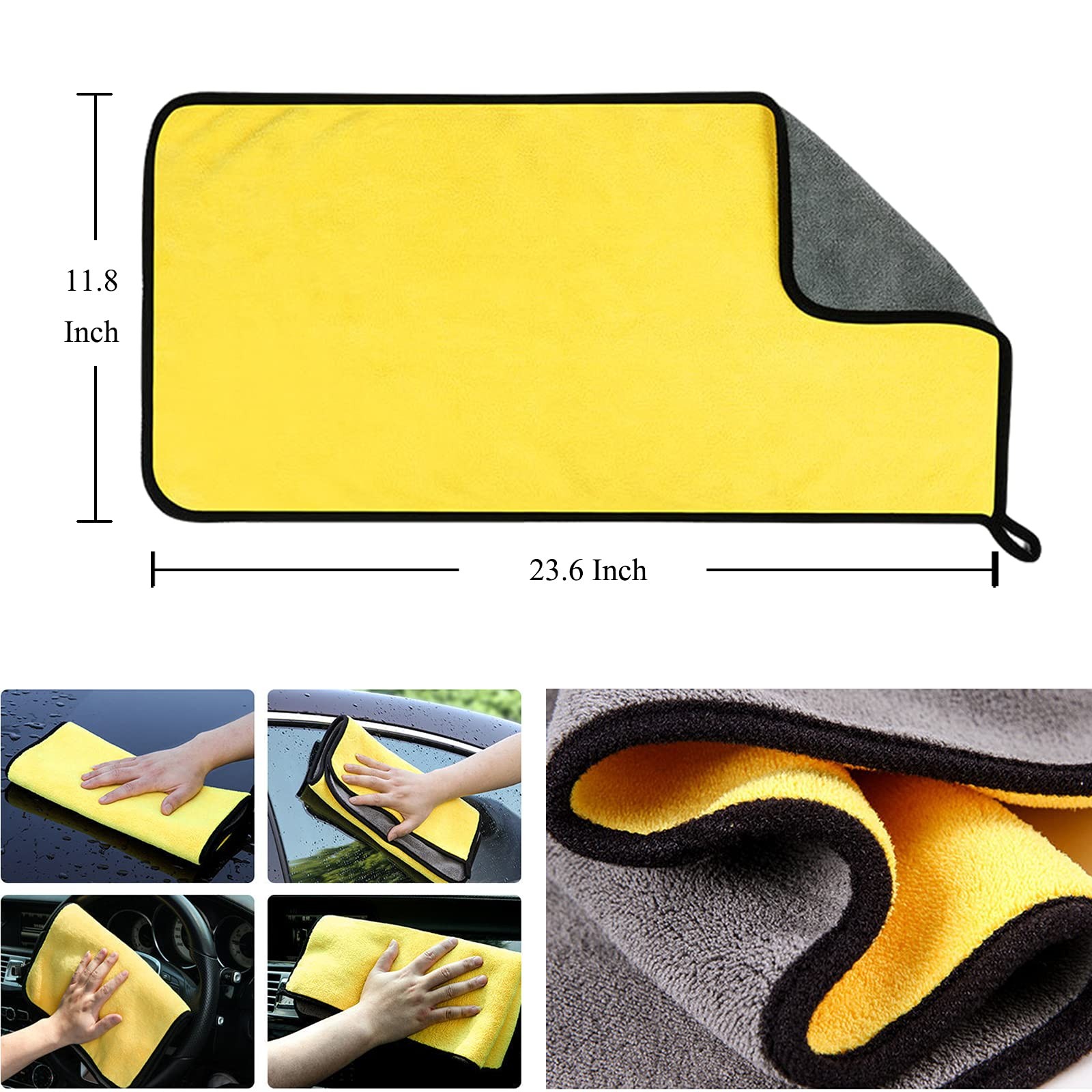 62 ” Car Wash Mop Kit – Car Cleaning Mop with Long Handle Stainless Steel Pol…