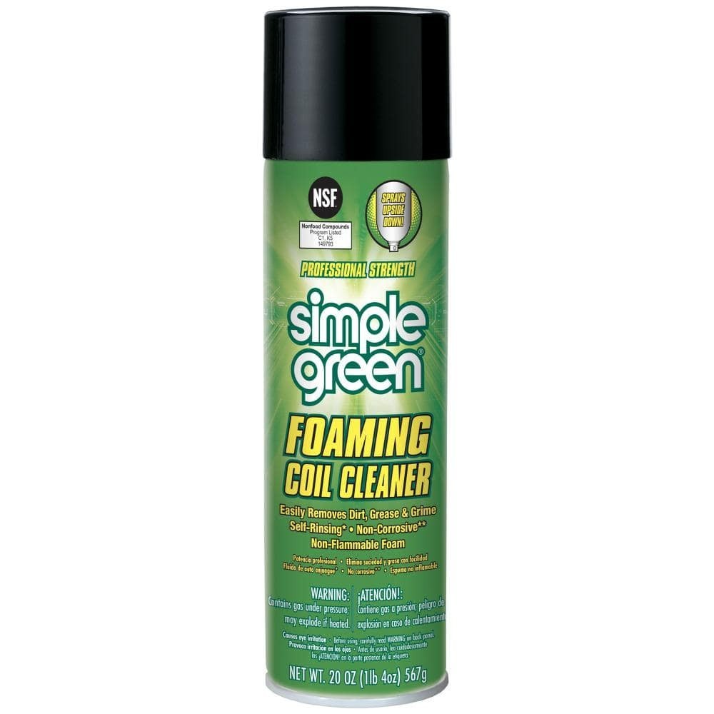 Simple Green 0110001213418 Foaming Coil Cleaner, 20 Oz Aerosol Can, White