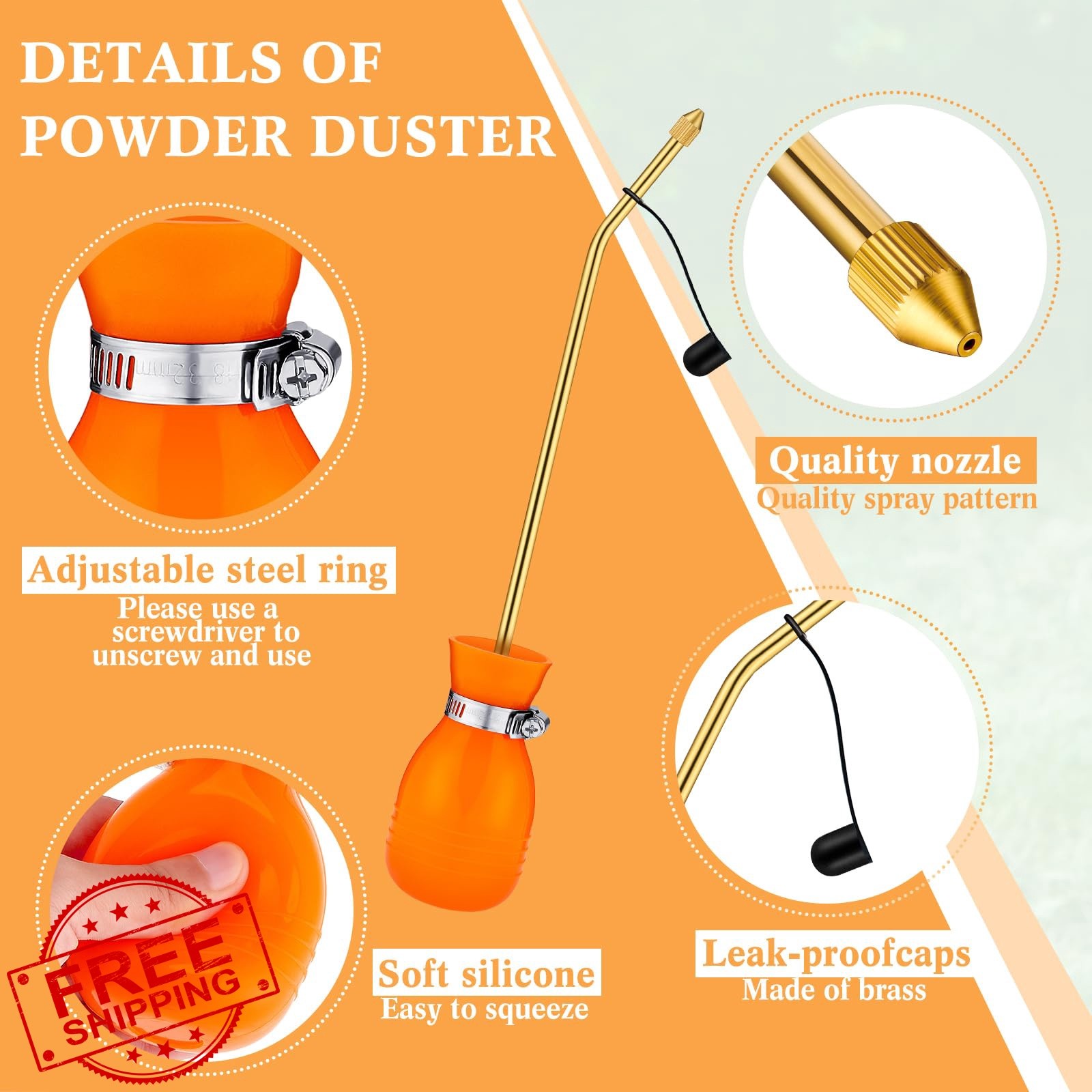 Boao Duster Bulb Sprayer Orange 4.6 oz