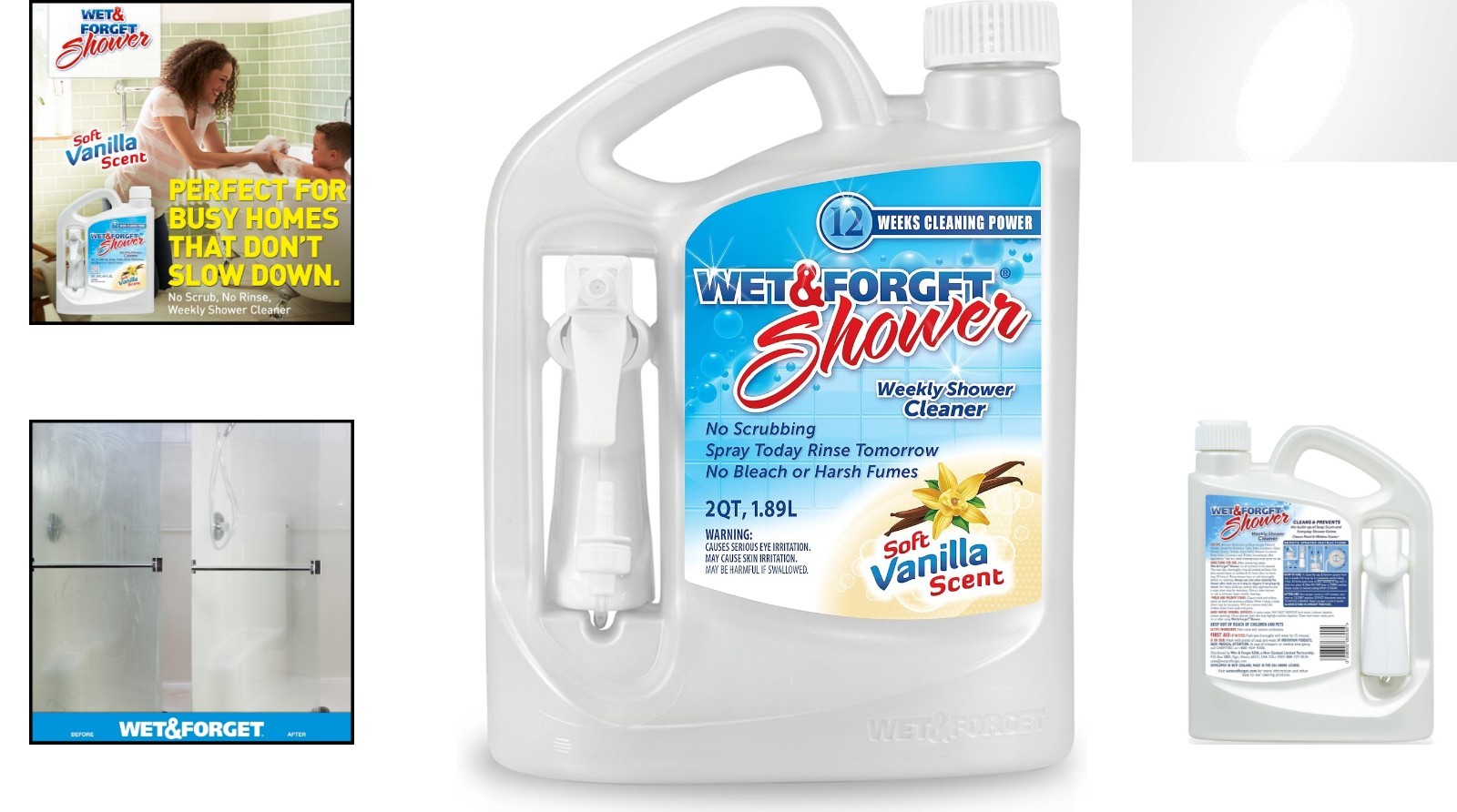 64oz Bleach-Free Shower Cleaner – Effortless Weekly Freshness with Vanilla Aroma