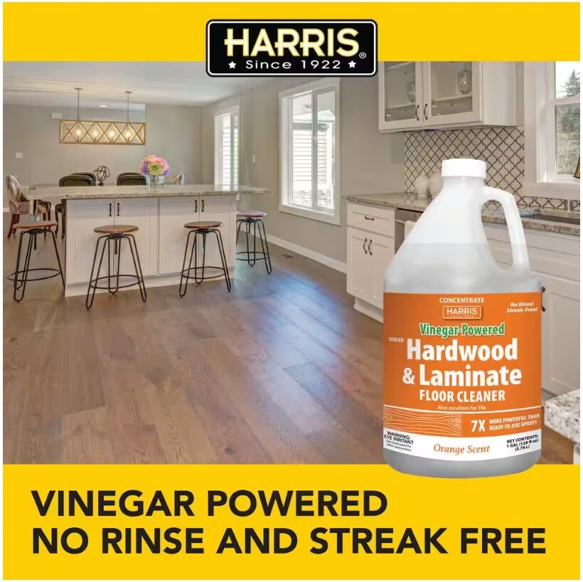 Harris Vinegar-Powered Sealed Hardwood, Laminate & Tile Floor Cleaner – 1 Gallon
