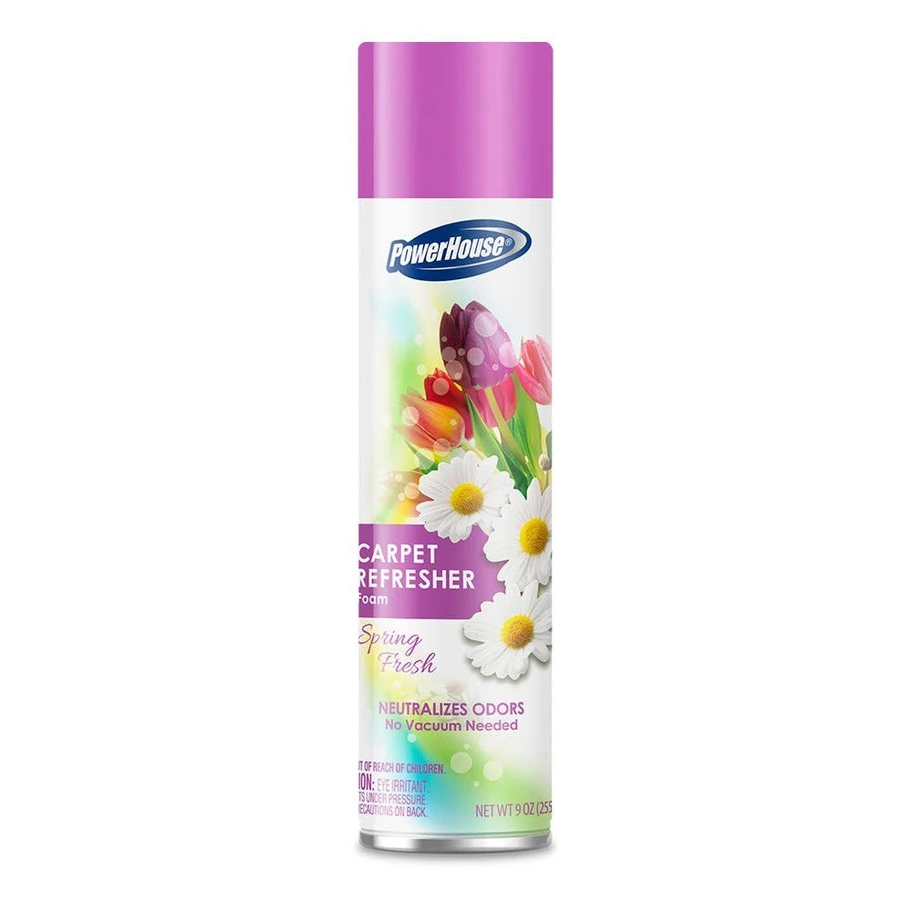 12 PowerHouse Carpet Refresher Foam Eliminates Odors Spring Fresh Each 9 oz