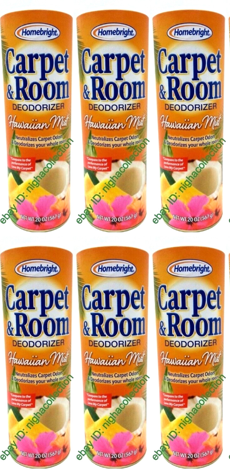 LOT 6 x H.Bright Carpet & Room Deodorizer HAWAIIAN MIST 20 Oz Each SEALED
