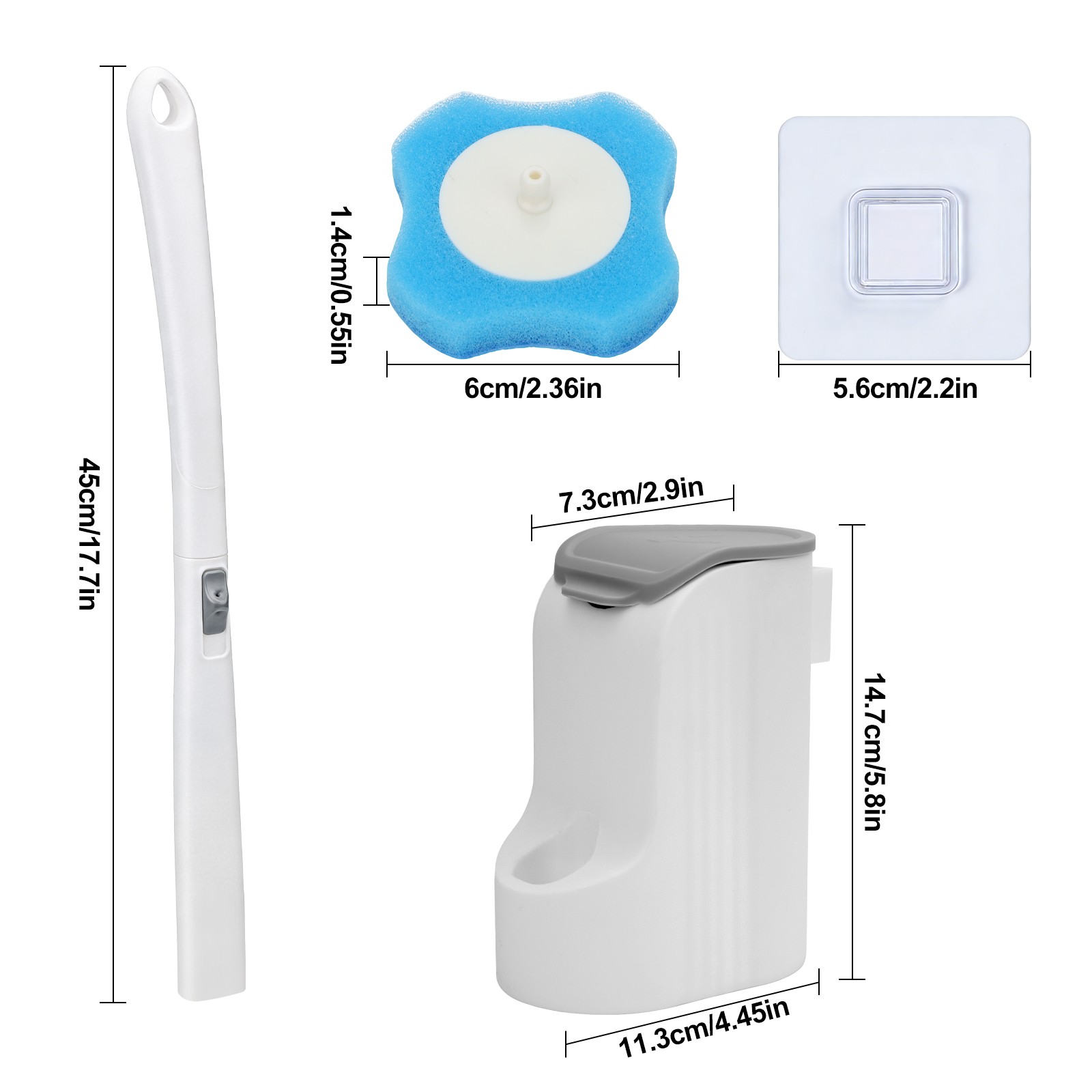 Disposable Toilet Brush Cleaning System w/ Holder Wand & 24 Refills Kit Bathroom