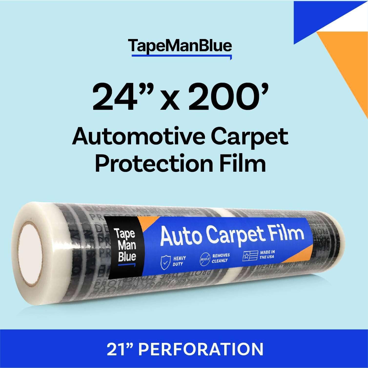 Auto Carpet Film, 24” Roll with 21” Perforation, 4 Mils Thick, Dealer Must Re…