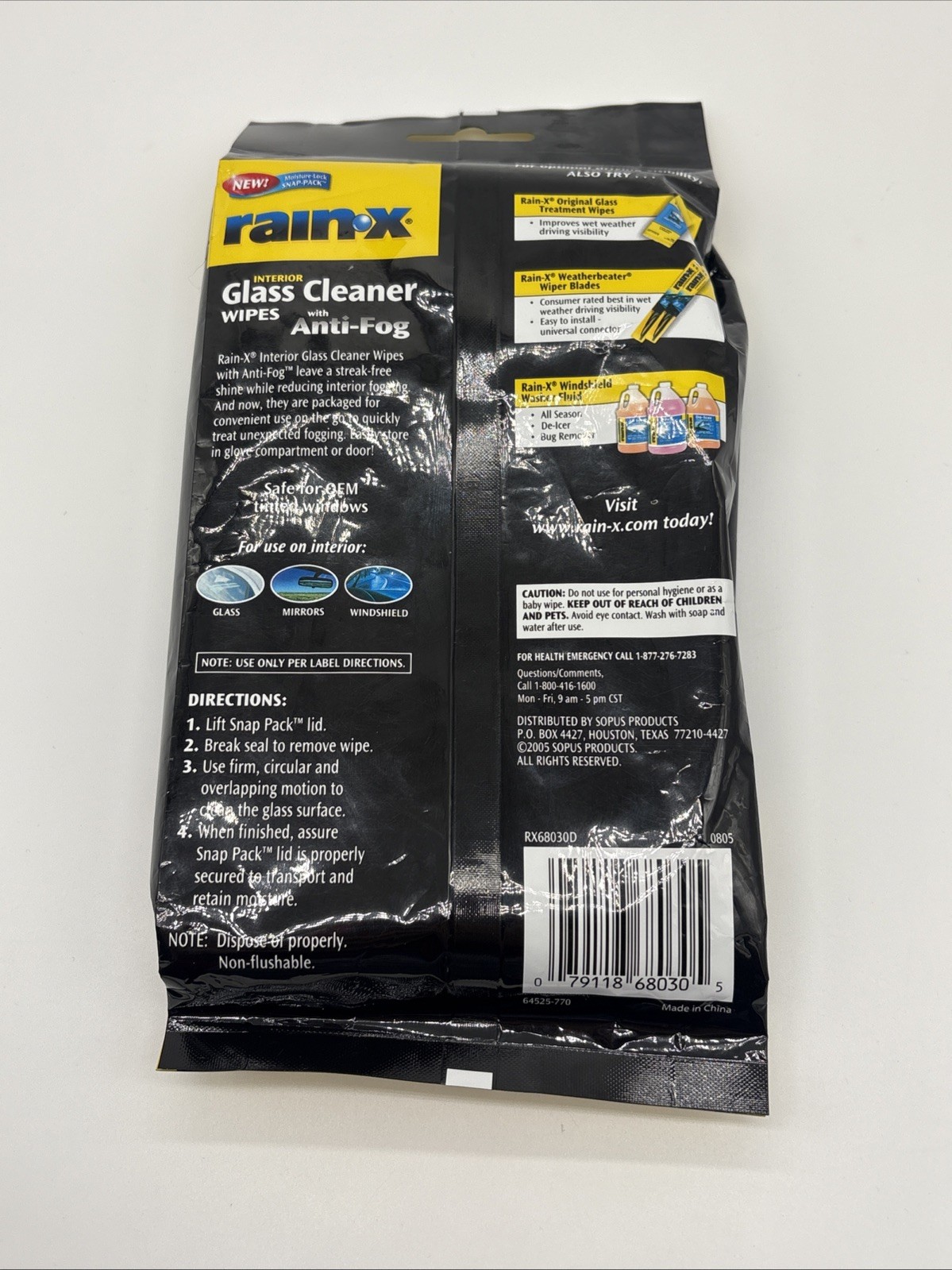 Rain-X Interior Glass Cleaner Wipes With Anti-Fog 25 Wipes New Sealed HTF