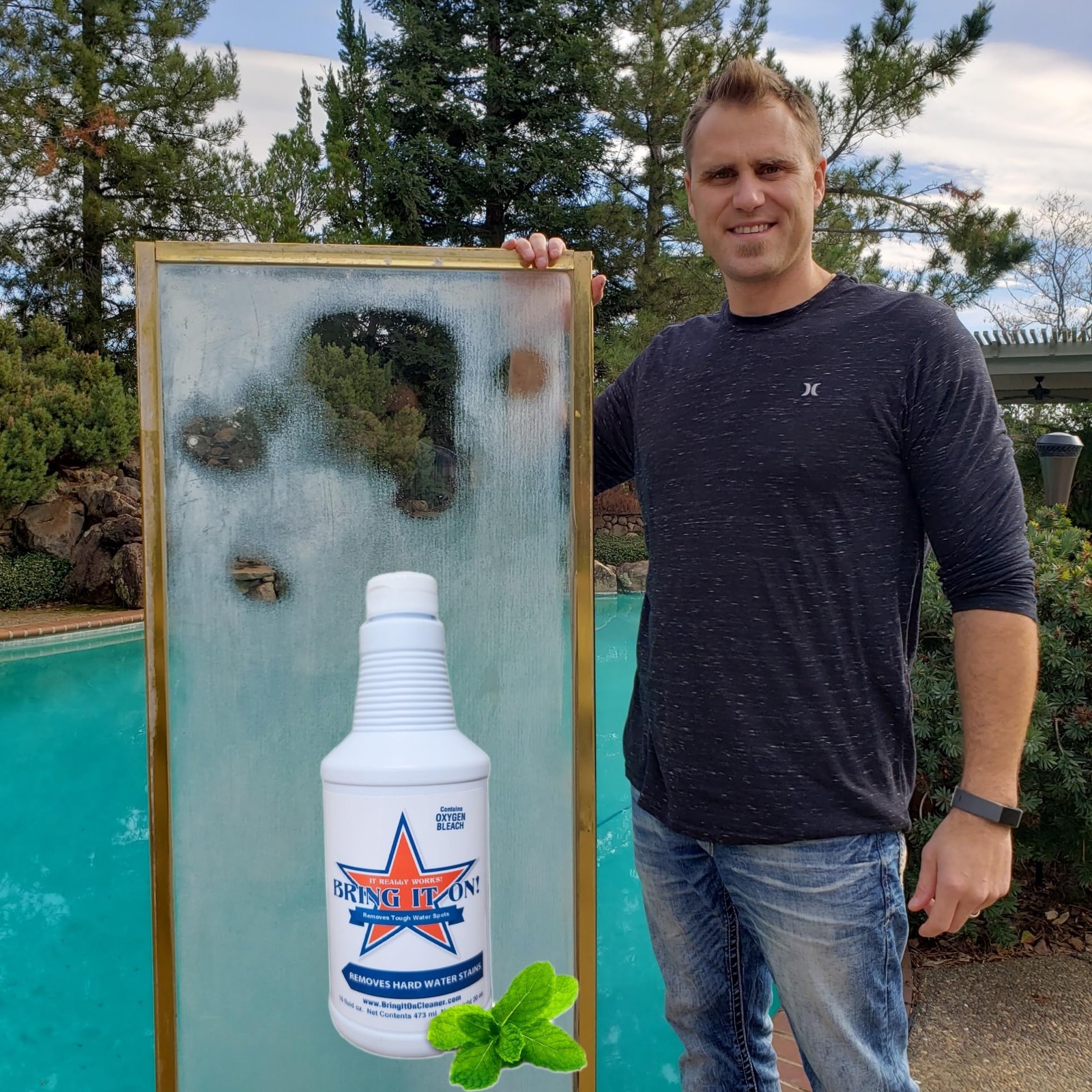 Hard Water Stain Remover for Glass, Tile, Grout – Includes Scrubbing Drill